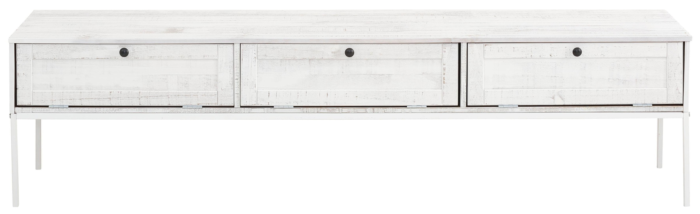 Home affaire Lowboard »Freya«, Kommode mit 3 Klappen, Metallgriffen, aus Massivholz, Breite 175 cm