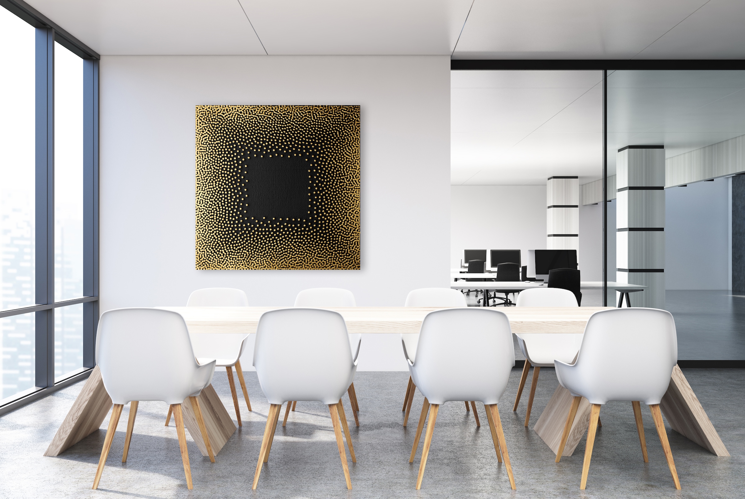 Leonique Leinwandbild »The Frame«, Abstrakt-Abstrakte-Kunst-Modern, (1 St.), Akustikbild mit sehr guten Schallabsorptions-Eigenschaften