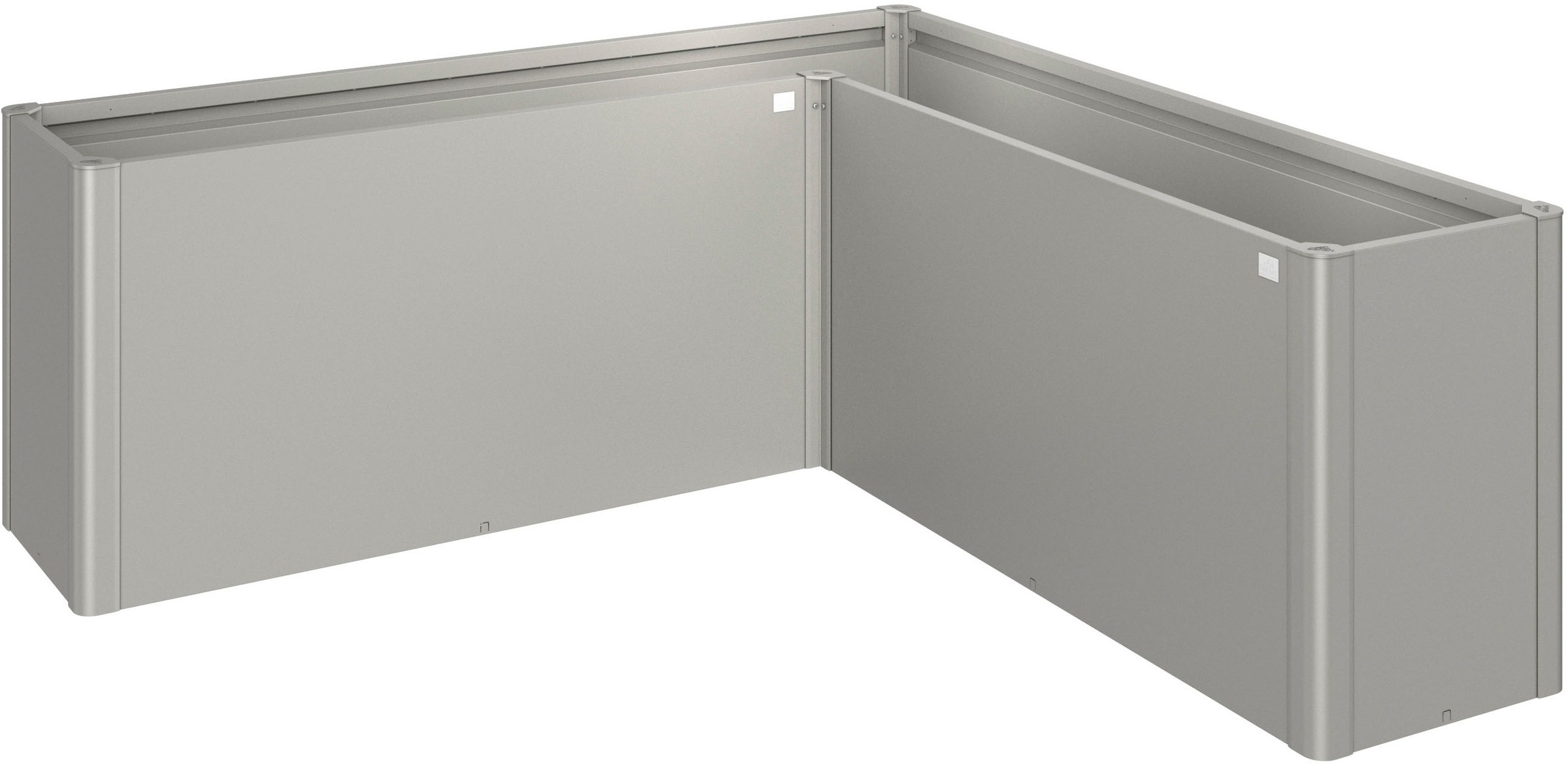 BIOHORT Hochbeet »BELVEDERE L-Form maxi 2 m, verschiedene Farben« 201x201x77 cm, extrem langlebig, aus Metall quarzgrau-metallic