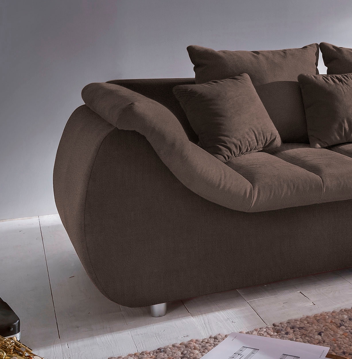 INOSIGN Ecksofa »Imola elegant und bequem, aktuelle Steppung im Sitz, L-Form«, wahlweise mit Bettfunktion