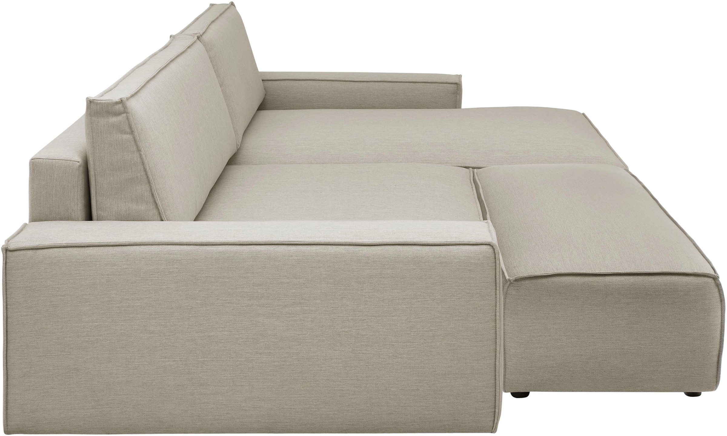 Home affaire Polsterecke »NEU: SHERWOOD XXL tief, L-Form mit Schlaffunktion, Big-Sofa mit Hocker« stellbar zum Schlafsofa (Krokodilverbinder), Cord, Leinenoptik,