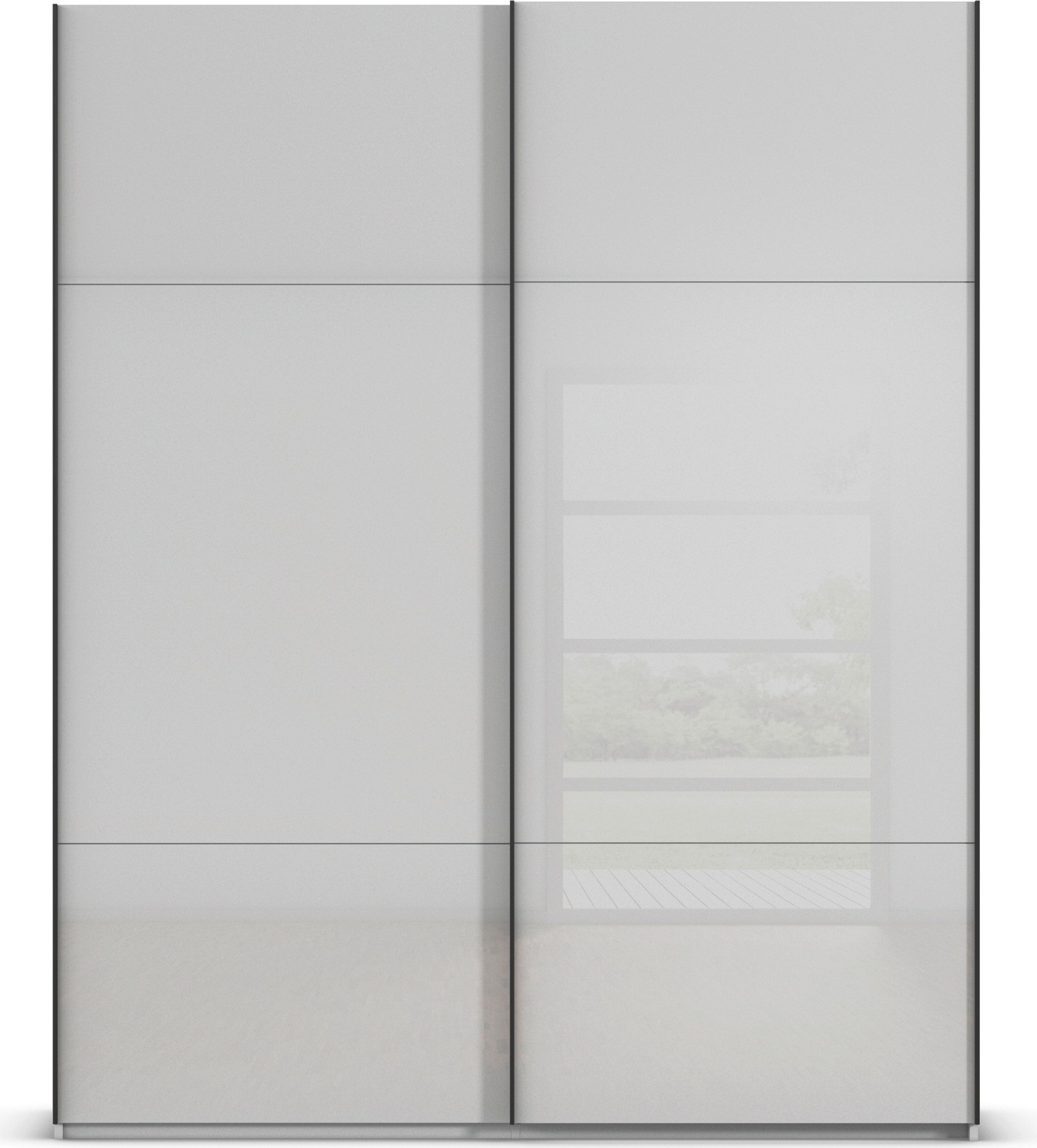 rauch Schwebetürenschrank »Kleiderschrank Schrank Garderobe Schlafzimmerschrank CONTIDO«, (in 3 verschiedenen Ausstattungen BASIC/CLASSIC/PREMIUM), aus hochwertigem Material in 6 Breiten 2 Griff-Farben MADE IN GERMANY