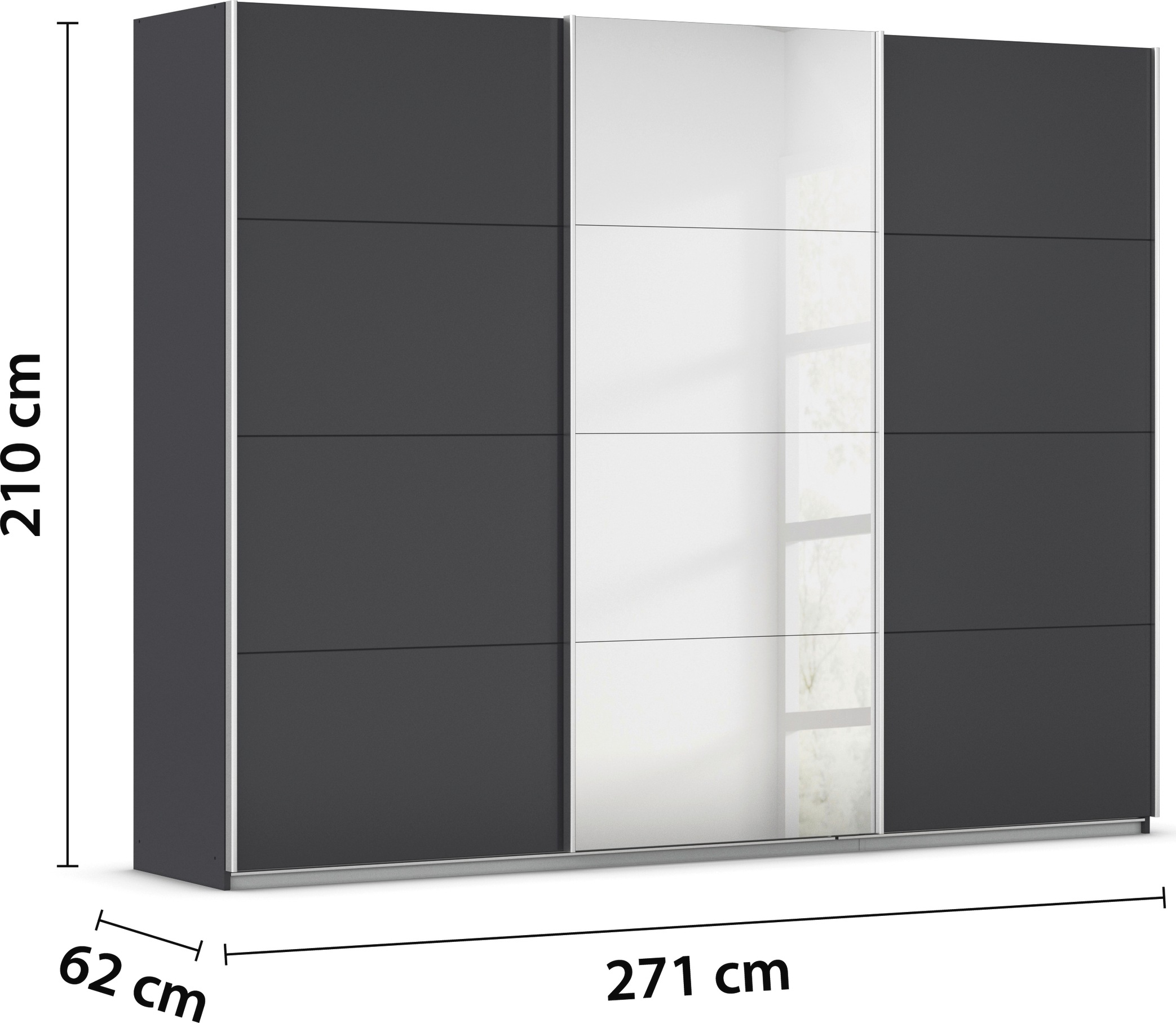 rauch Schwebetürenschrank »Kleiderschrank Schrank OTTO´S CHOICE Garderobe AGORDO«, (in zwei Griff-Farben), Top Innenausstattung, in 4 Breiten und 2 Höhen MADE IN GERMANY