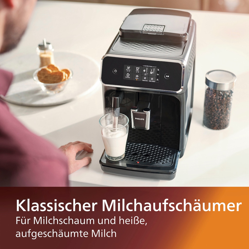 Philips Kaffeevollautomat »2200 Serie EP2220/10«, für 2 Kaffeespezialitäten und anpassbarer Aromastärke, mattschwarz