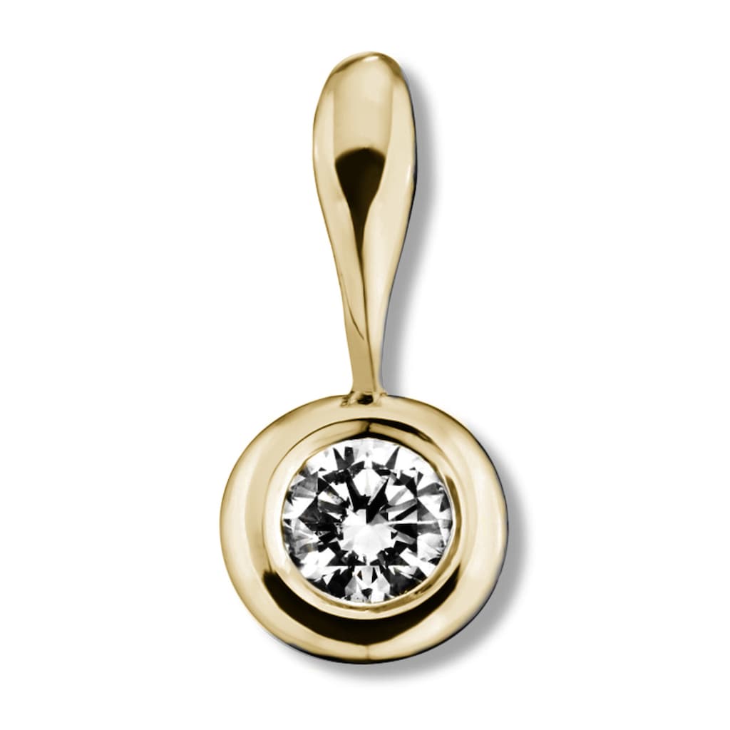 ONE ELEMENT Kettenanhänger »0 10 ct Diamant Brillant Zarge Anhänger aus 585 Gelbgold« Damen Gold Schmuck Zarge