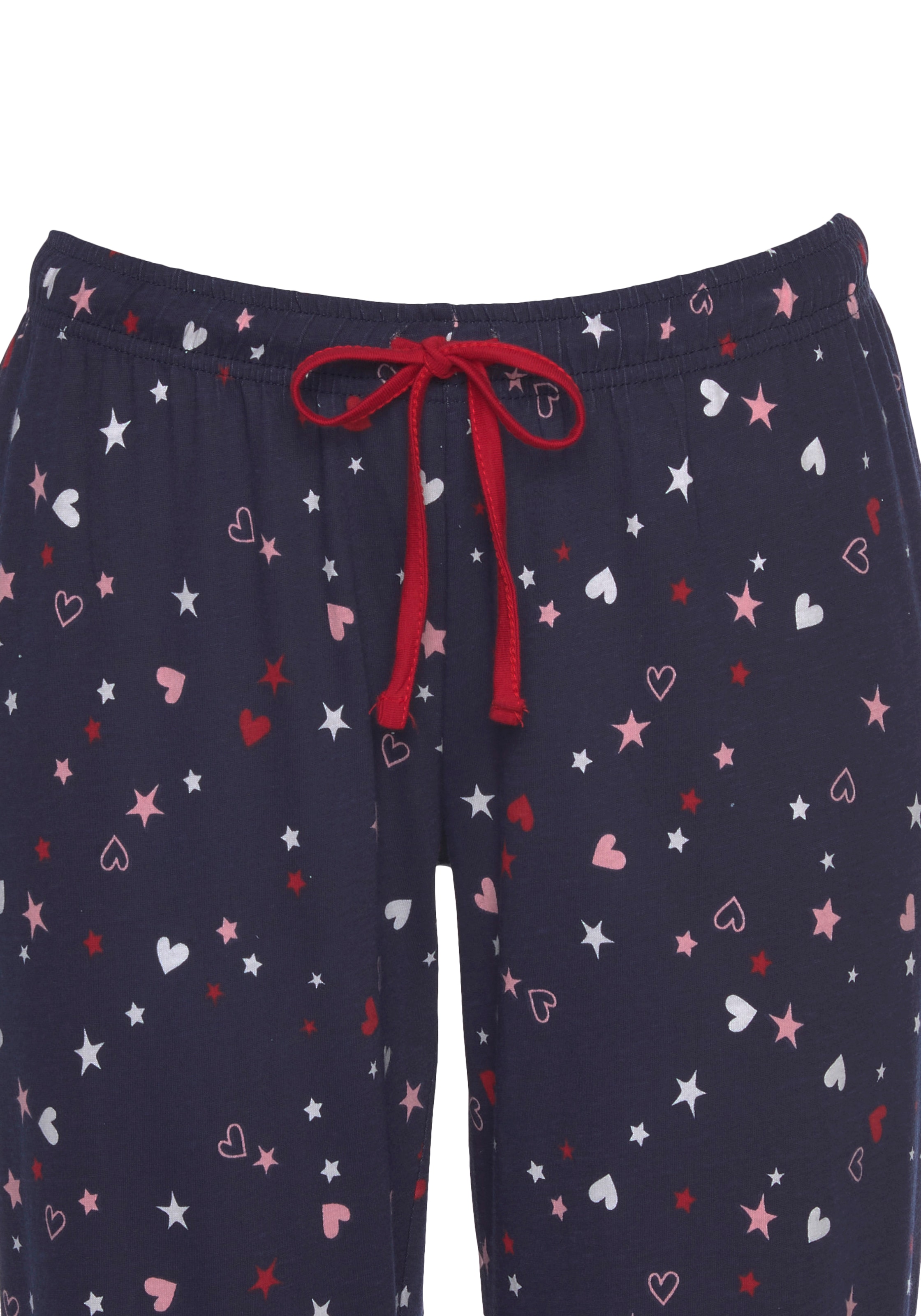 Vivance Dreams Pyjama, (2 tlg.), mit niedlichem Herzen-Sterne-Druck