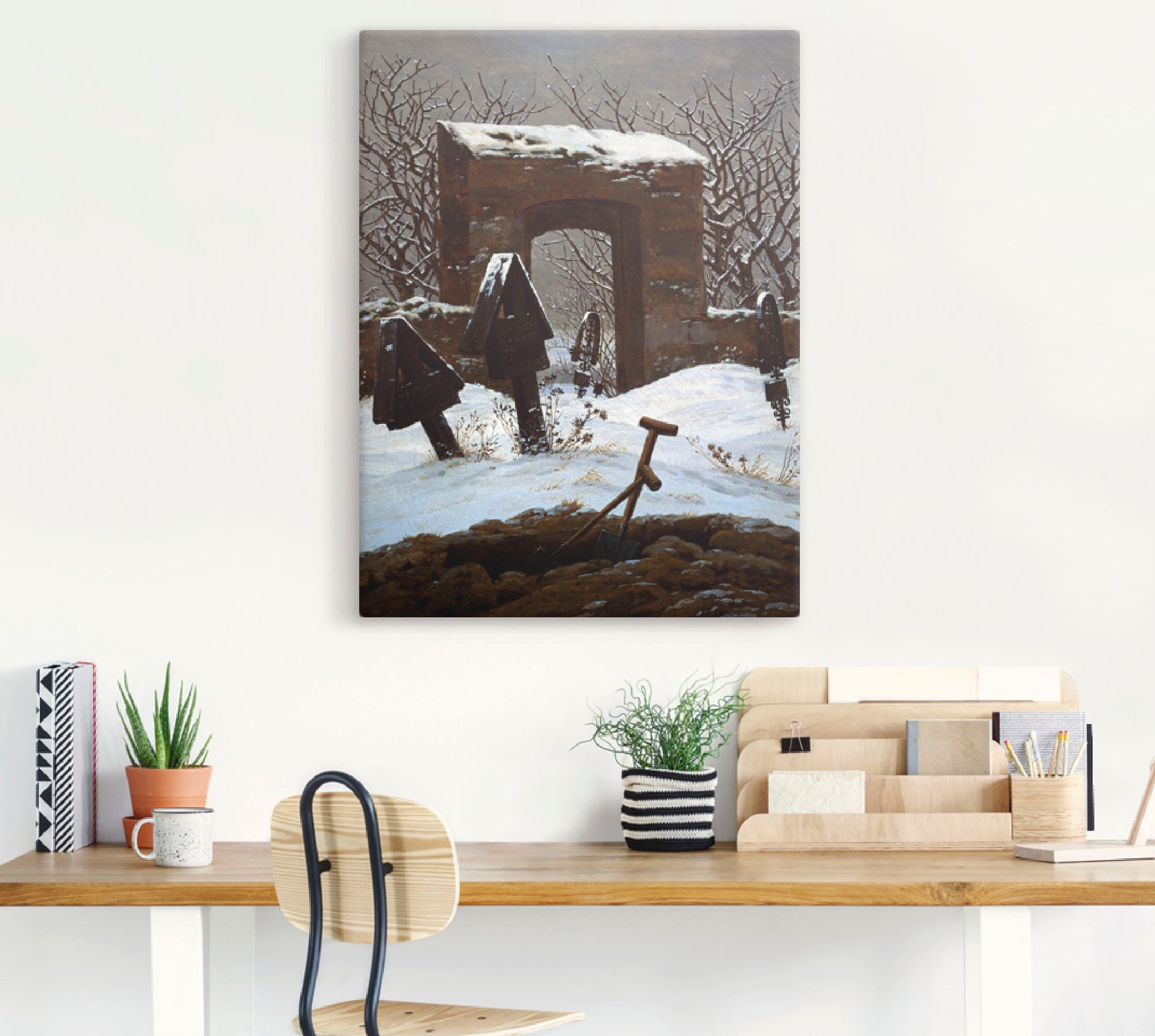 Artland Wandbild »Friedhof im Schnee«, Architektonische Elemente, (1 St.), als Alubild, Leinwandbild, Wandaufkleber oder Poster in versch. Größen
