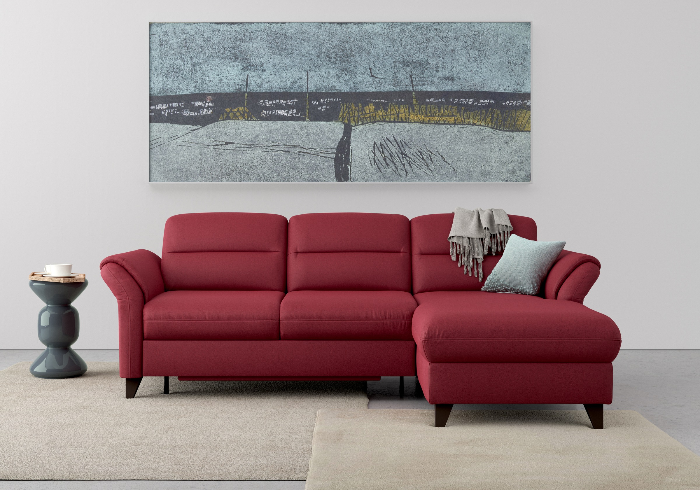 sit&more Ecksofa »Mellum L-Form«, Federkern, wahlweise mit Bettfunktion, Bettkasten und Armteilfunktion