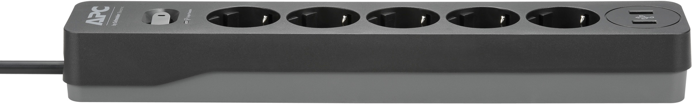 APC Steckdosenleiste »PME5U2B-GR«, 5-fach, (Ein- / Ausschalter-USB-Anschlüsse Kabellänge 1,52 m)