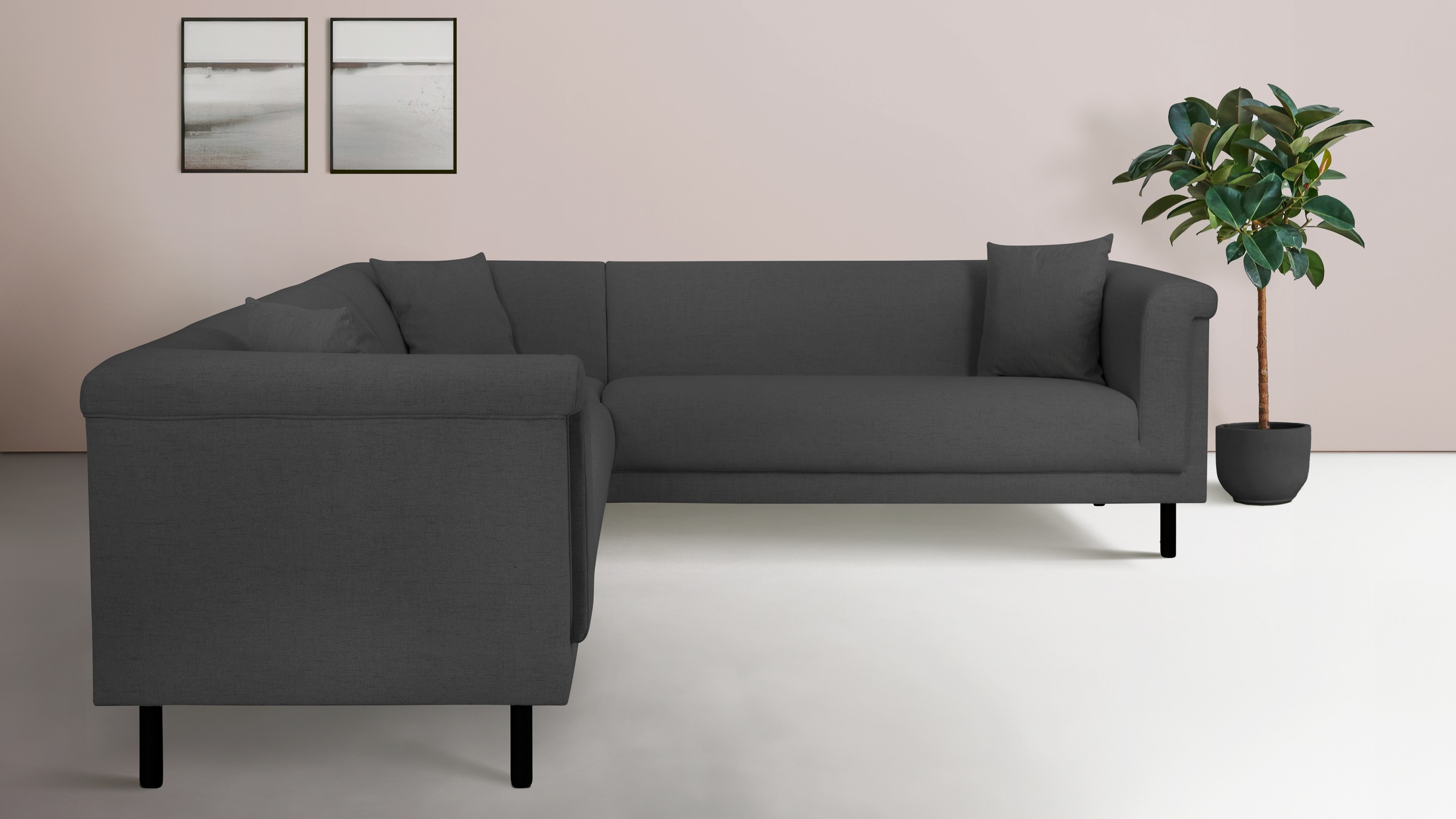 Home affaire Ecksofa »AGNIA L-Form   B/T/H: 244/244/71 cm« incl. Zierkissen, gleichschenklig, auch in Cord