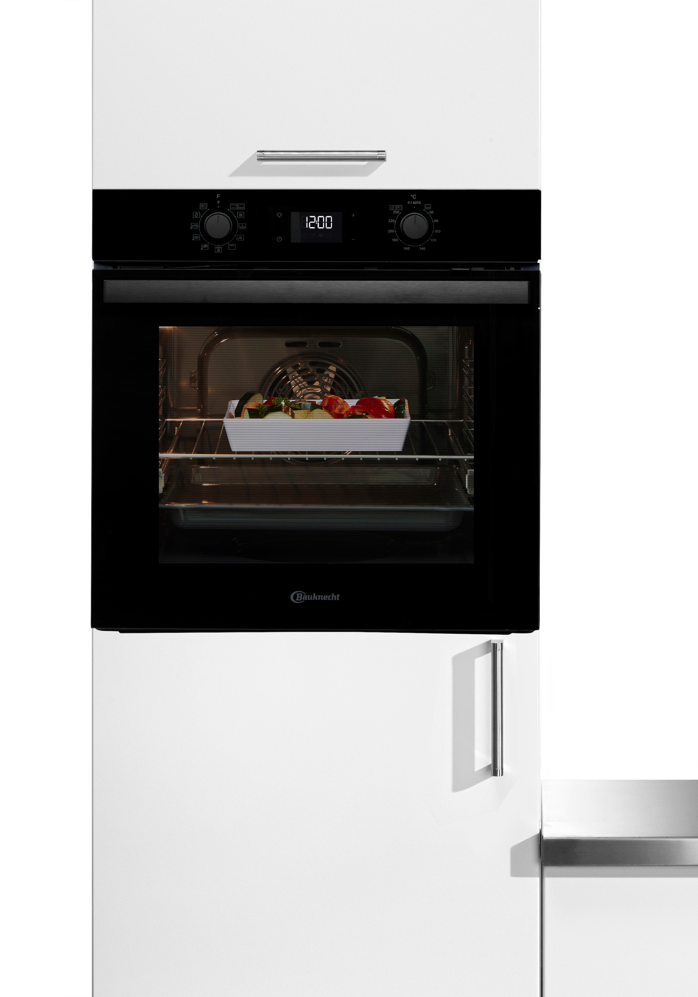 BAUKNECHT Einbaubackofen  »BBA285PU1ZK«, mit 1-fach-Teleskopauszug, Pyrolyse-Selbstreinigung, Easy Grill - eiaches Grillen im Backofen