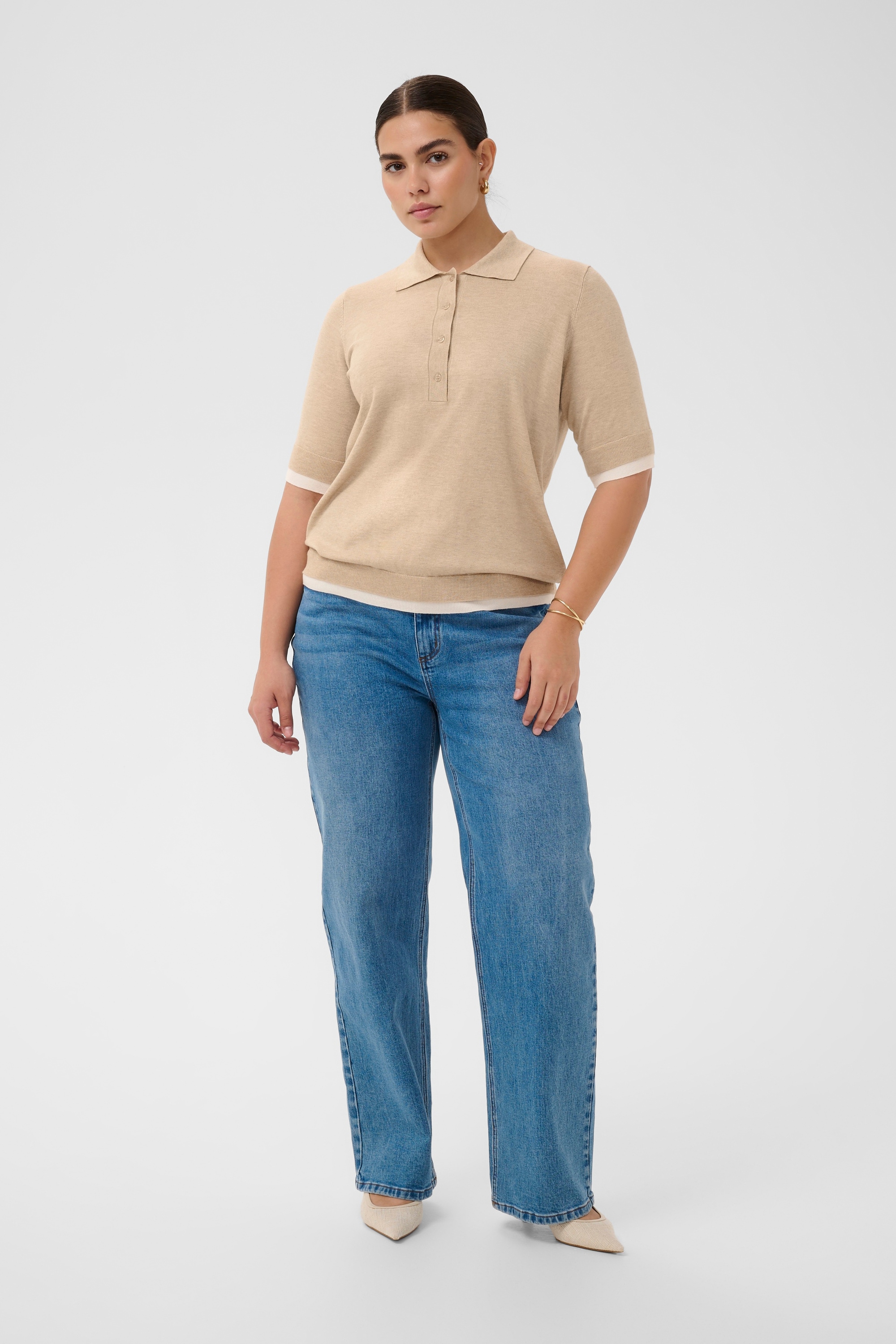 KAFFE Curve Blusentop »Damen Poloshirt KClizzy«