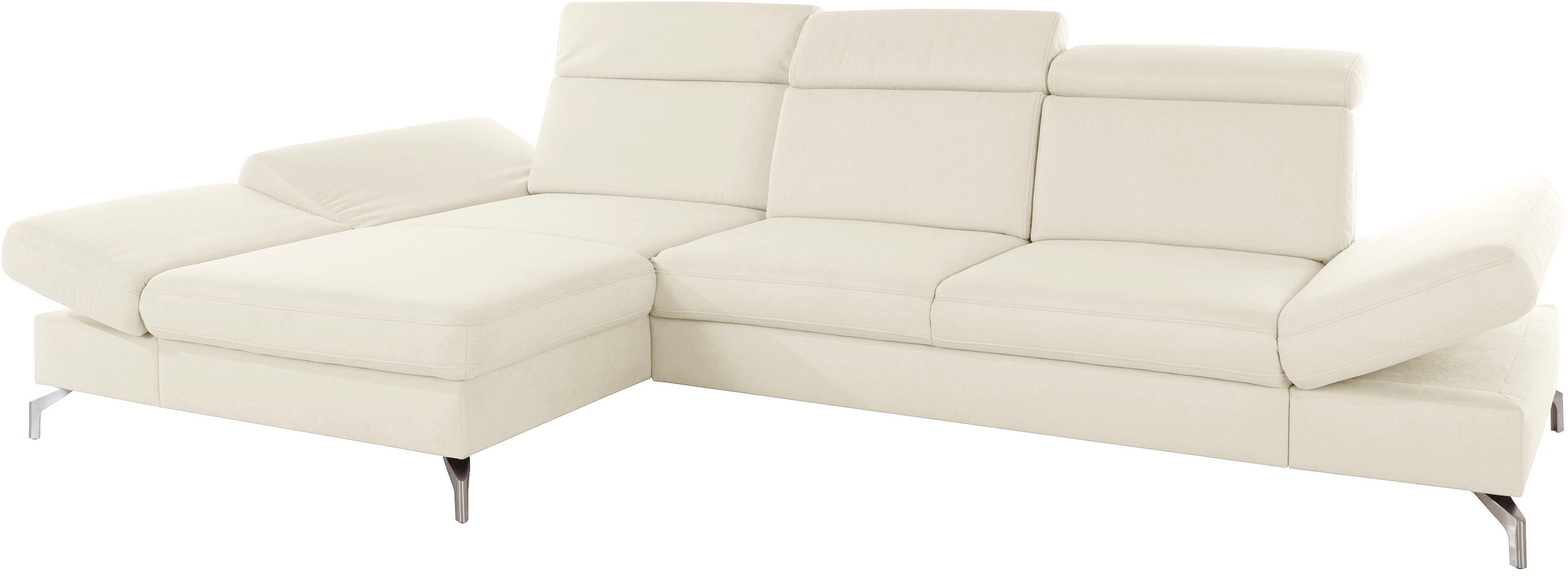 sit&more Ecksofa »Brisbane L-Form«, Fußhöhe 12 cm, inklusive Sitztiefen-, Armteil- und Kopfteilverstellung