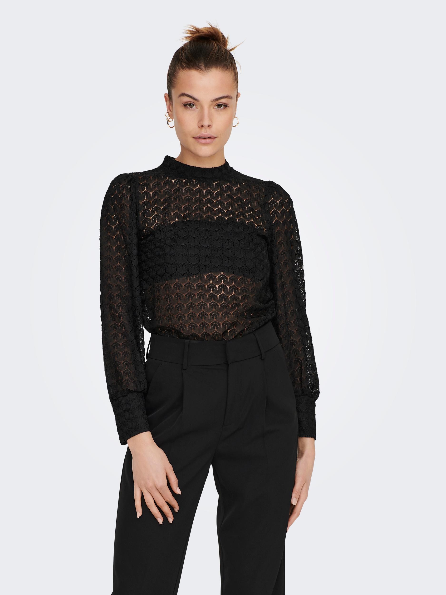 JDY Spitzenshirt »JDYAVERY L/S LACE TOP JRS NOOS«