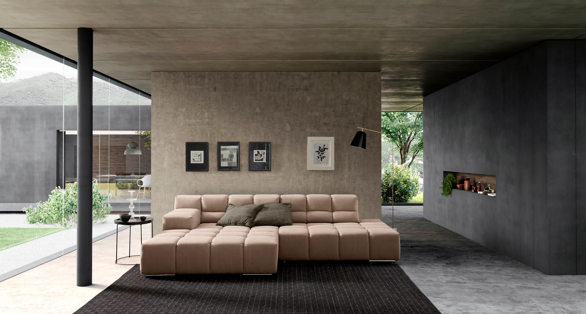 designwerk Ecksofa »Temple L-Form, tolles Designsofa«, mit Sitztiefenverste günstig online kaufen
