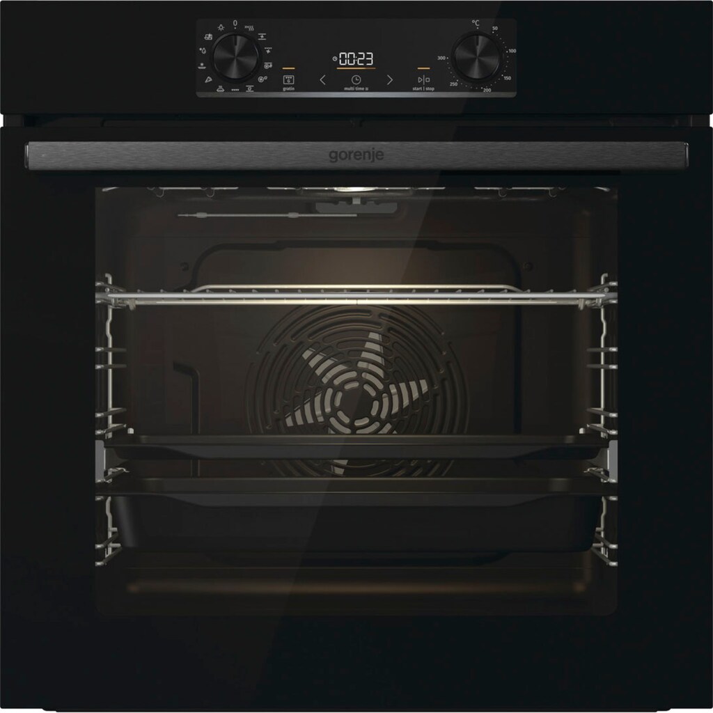 GORENJE Backofen-Set »Black Pacific Basic Set«, BOS6737E13BGOT, mit 1-fach-Teleskopauszug, Aqua Clean, (Set), ExtraSteam