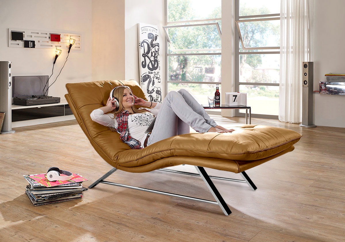 W.SCHILLIG Relaxliege »daily dreams«, in Waffelkissen-Optik, wahlweise mit Motor, Kufengestell, in 2 Breiten