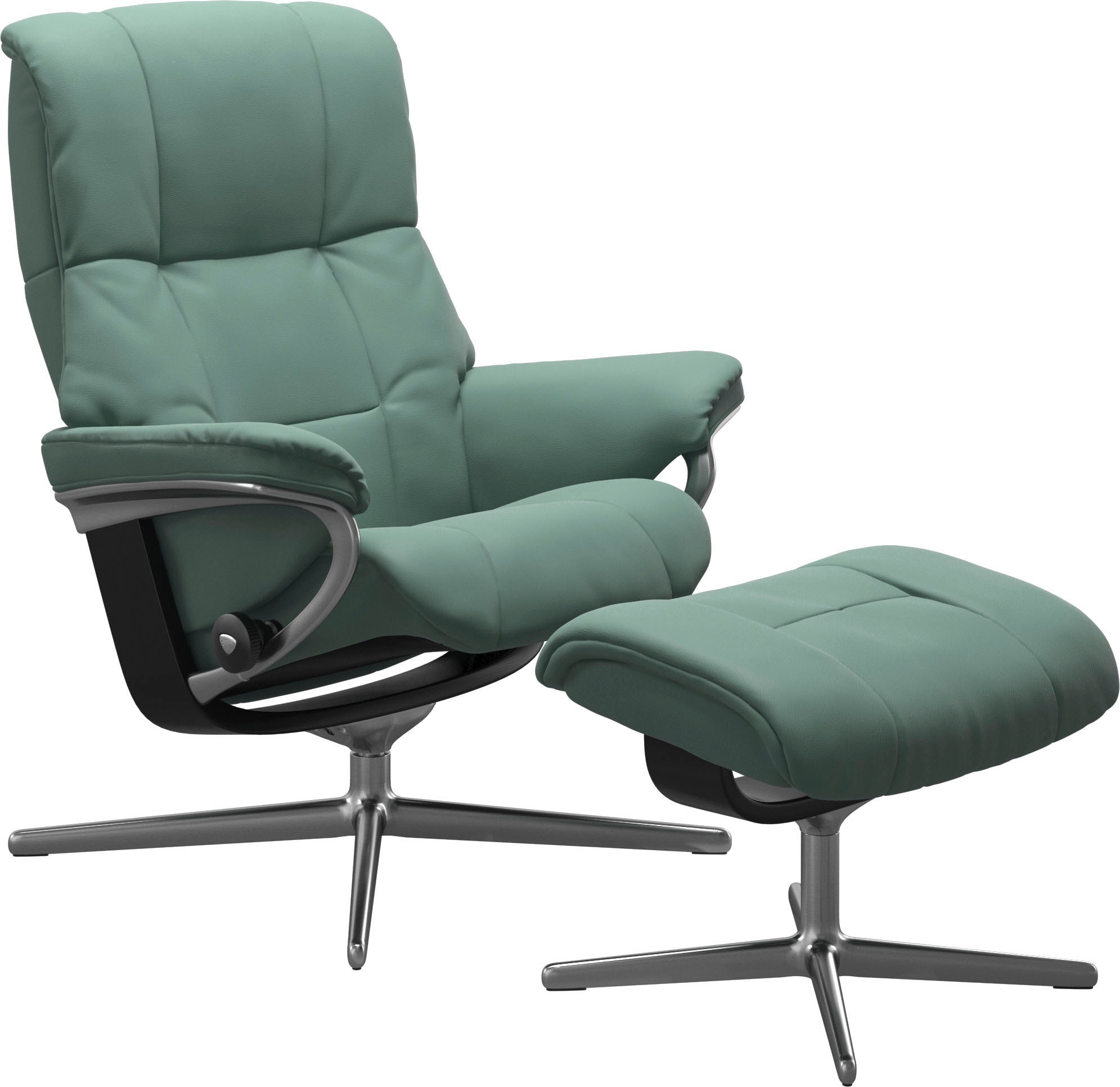 Stressless® Relaxsessel »Mayfair«, (Set, Relaxsessel mit Hocker), mit Hocker, mit Cross Base, Größe S, M & L, Holzakzent Schwarz