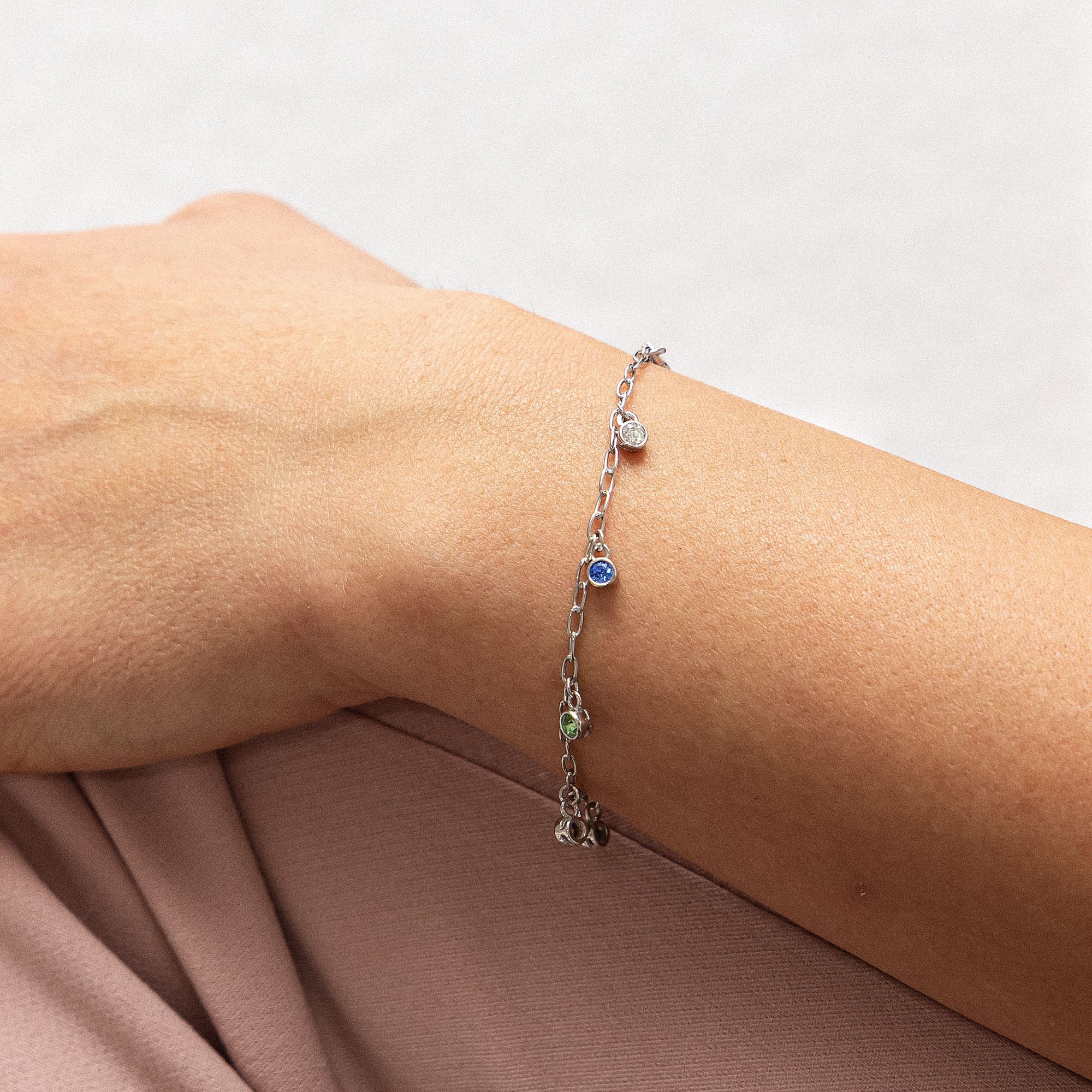 Zeeme Armband »Silber 925 rhodiniert mit bunten Kristallen 16+3cm lang«