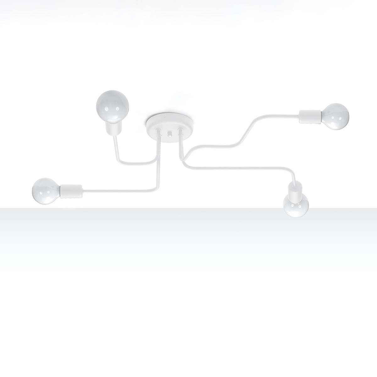 SOLLUX lighting Deckenleuchte »Kronleuchter VECTOR 4 weiß«, 4 flammig, Leuc günstig online kaufen