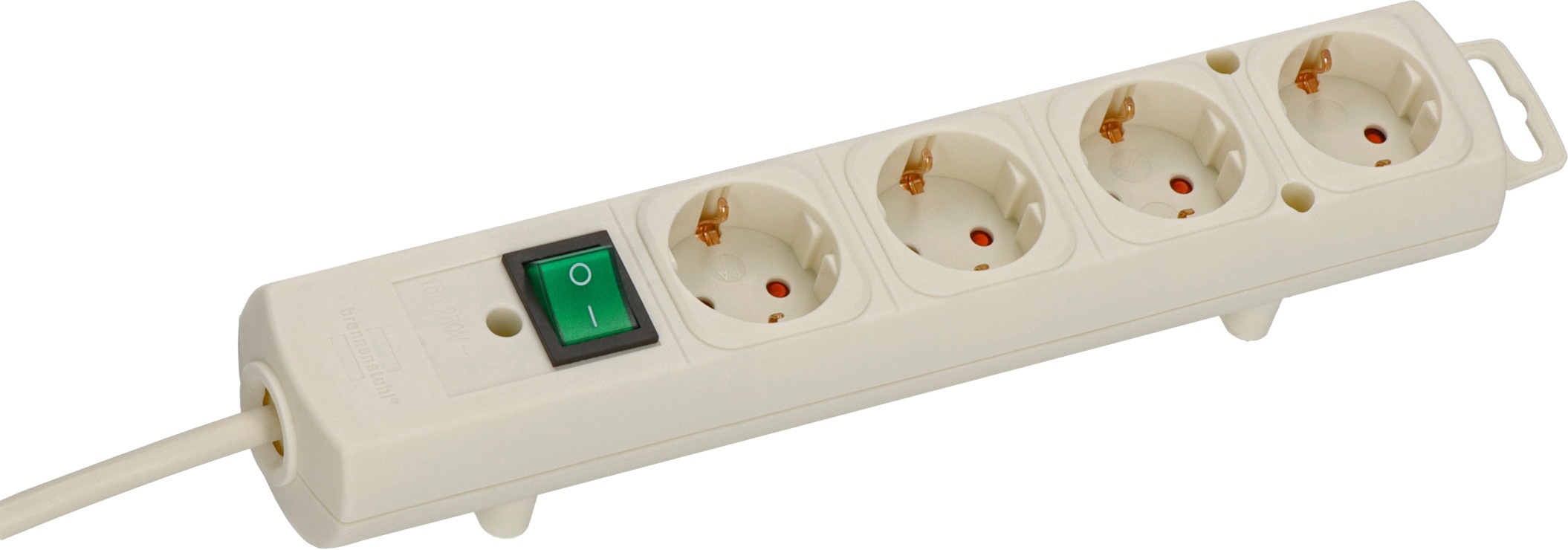 Brennenstuhl Steckdosenleiste »Comfort-Line Plus«, 4-fach, (Kabellänge 2 m), mit Flachstecker, Schalter und extra breiten Abständen der Steckdosen
