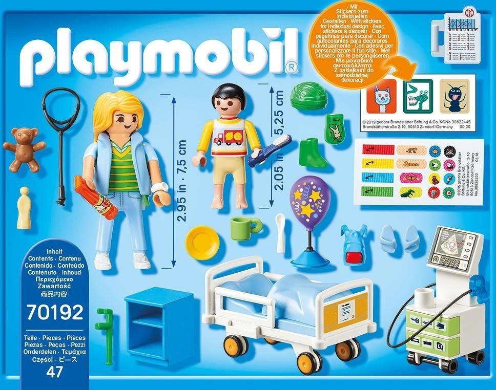 Playmobil® Konstruktions-Spielset »Kinderkrankenzimmer (70192), City Life«, (47 St.), Made in Europe