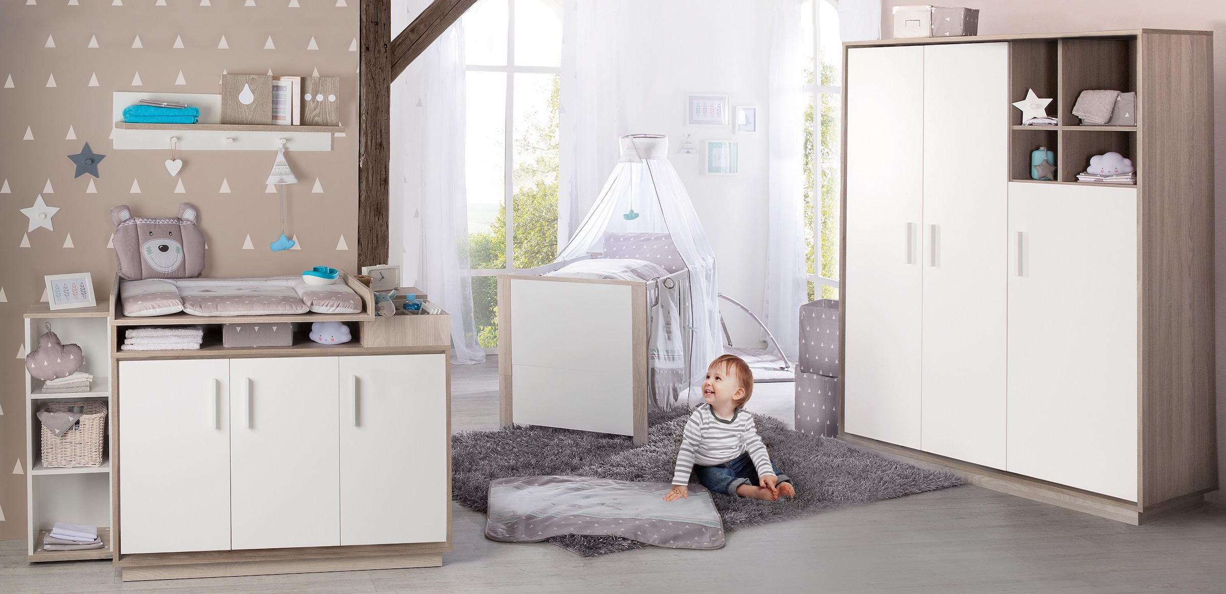 roba® Babybett Olaf, Gitterbett höhenverstellbar, umbaubar, mitwachsend - H günstig online kaufen