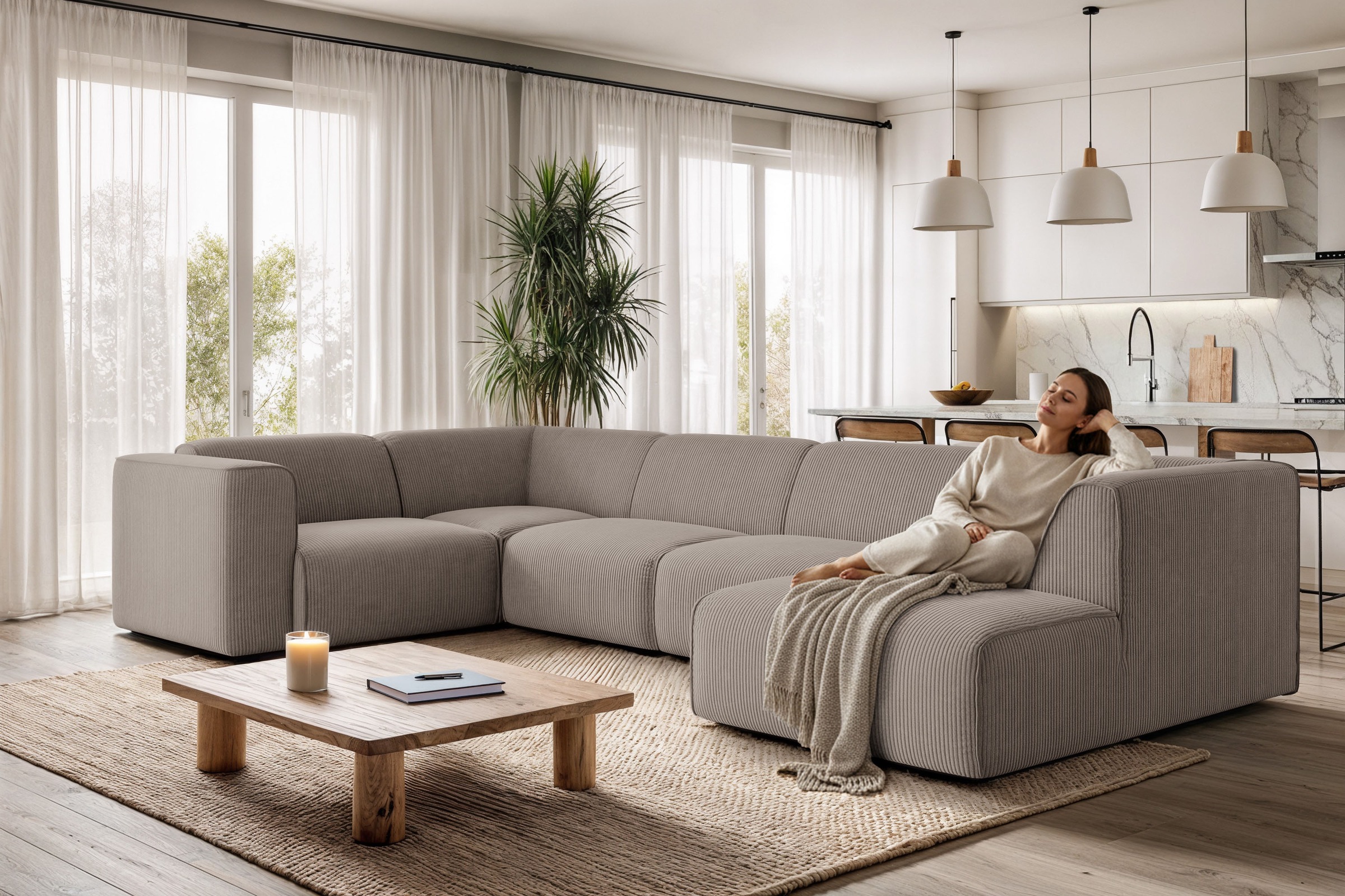 OTTO home Wohnlandschaft »Merid U-Form, B: 367 cm« jederzeit durch Module e günstig online kaufen