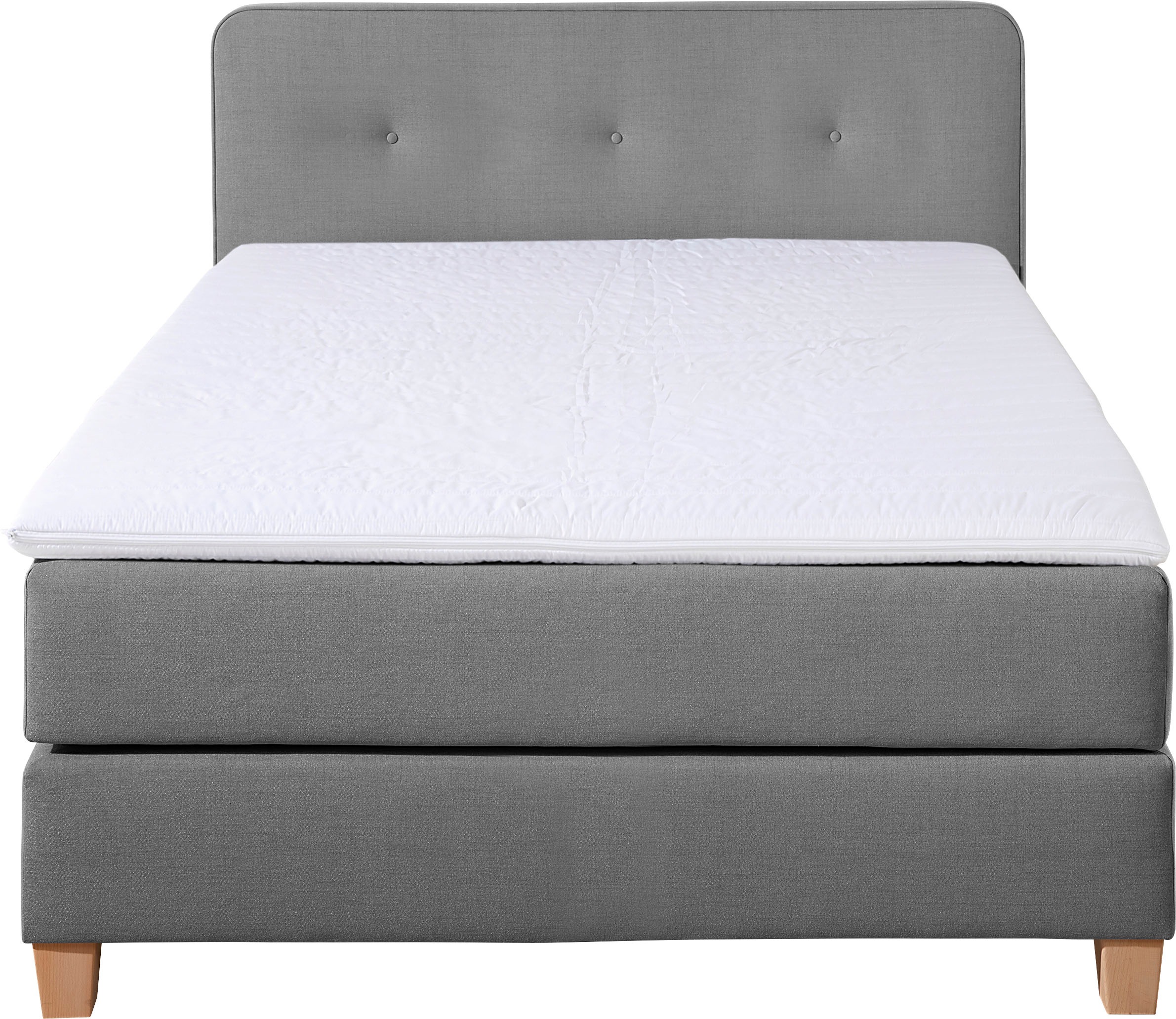 Home affaire Boxspringbett »Fargo«, inkl. Topper, in 3 Matratzenarten, in Samt- oder Strukturstoff