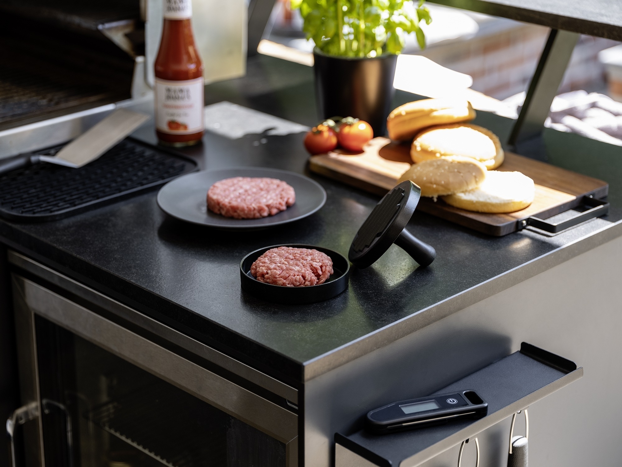 WENKO Burgerpresse »Burger-Set« Hamburgerpresse & Plancha Spachtel, Grillzu günstig online kaufen