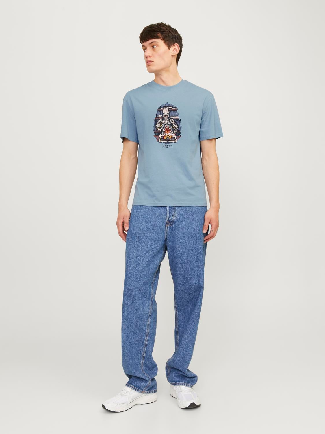 Jack & Jones Rundhalsshirt »JORSEVEN SKULL TEE SS CREW NECK SN«