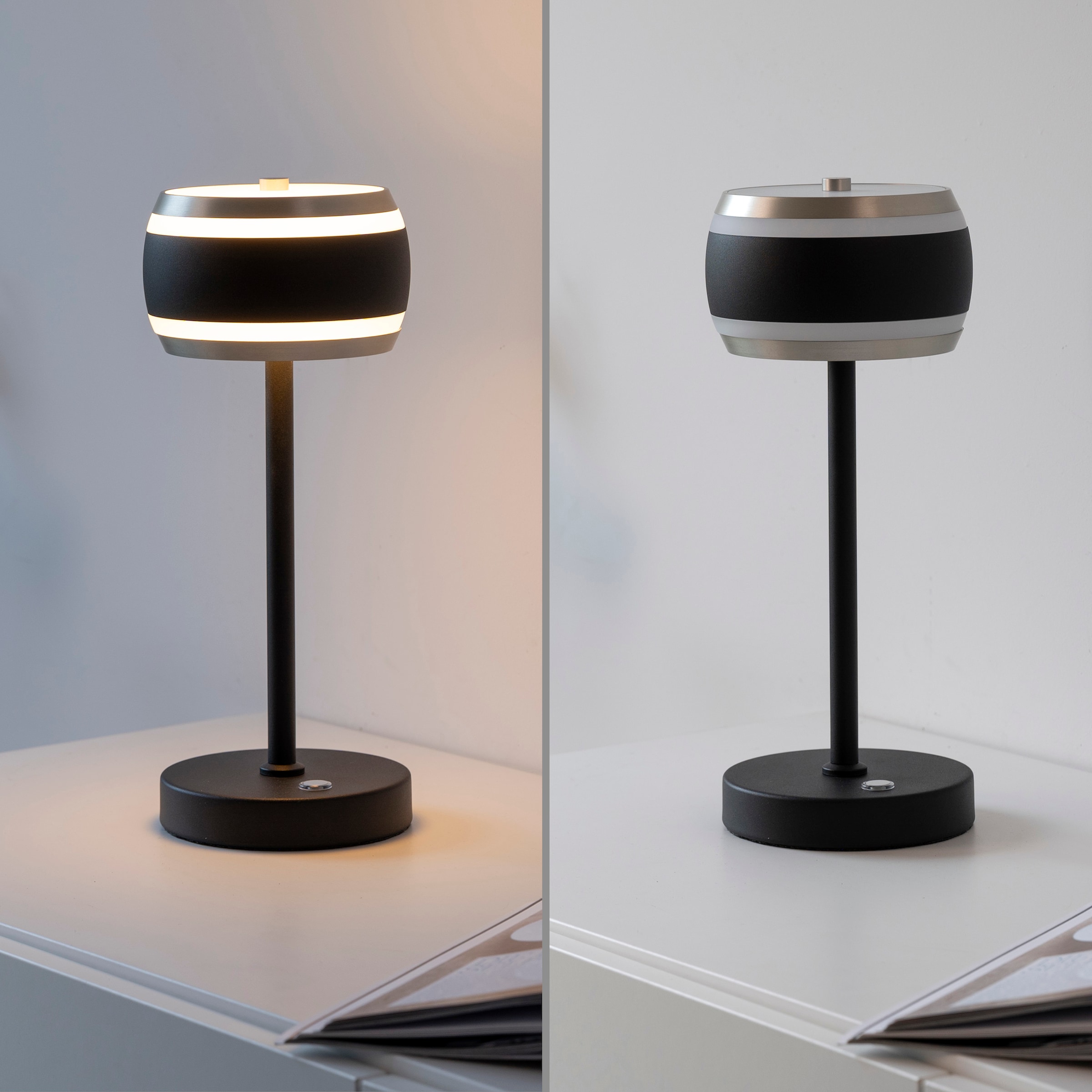 Neuhaus PURE LED Tischleuchte »PURE Falling Rings« LED-Board 1 Stk. warmweiß - kaltweiß Akkubetrieben, CCT, stufenlos dimmbar über Touchdimmer