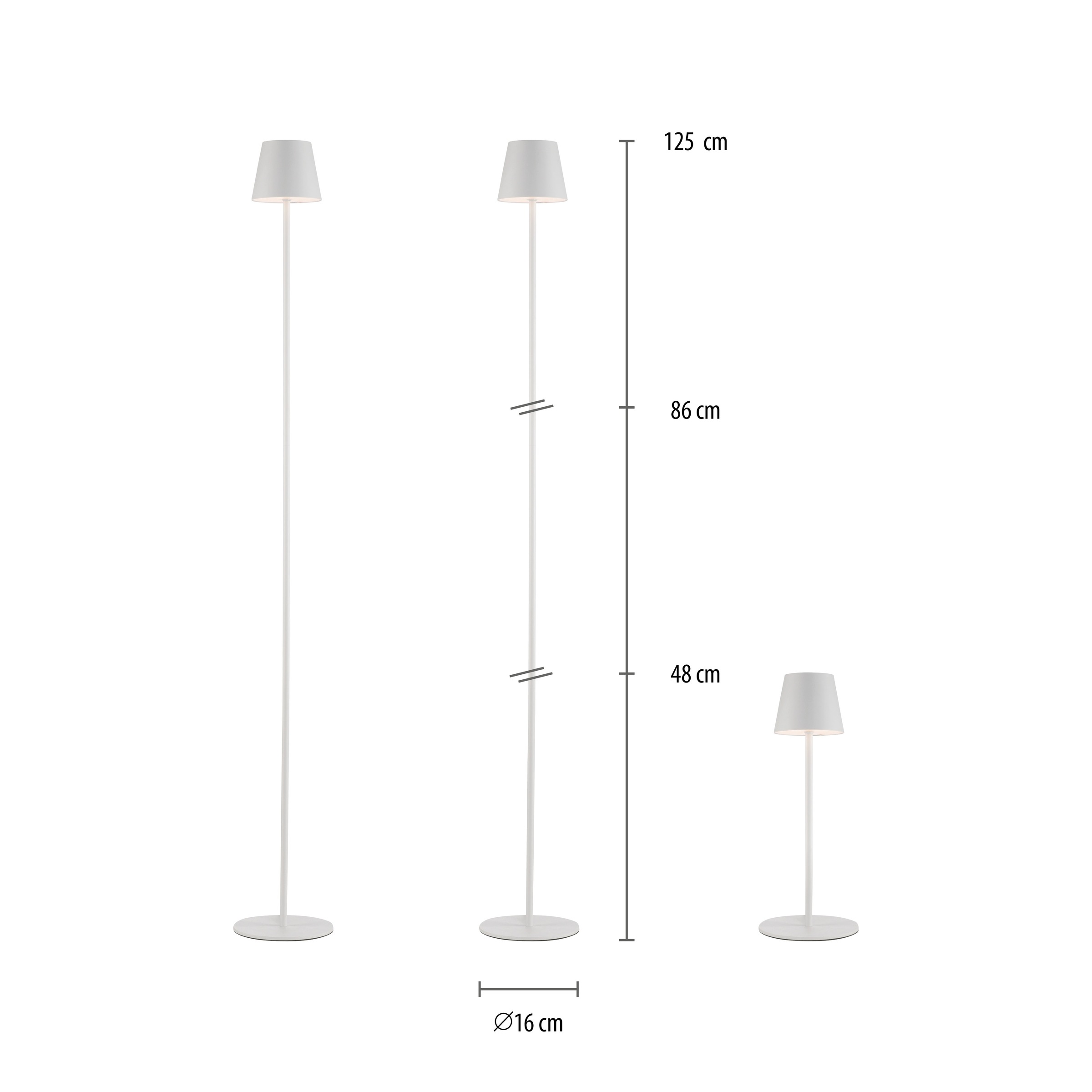 JUST LIGHT Stehlampe »EURIA«, 1 flammig, Leuchtmittel LED-Modul | LED fest integriert, Akkuleuchte