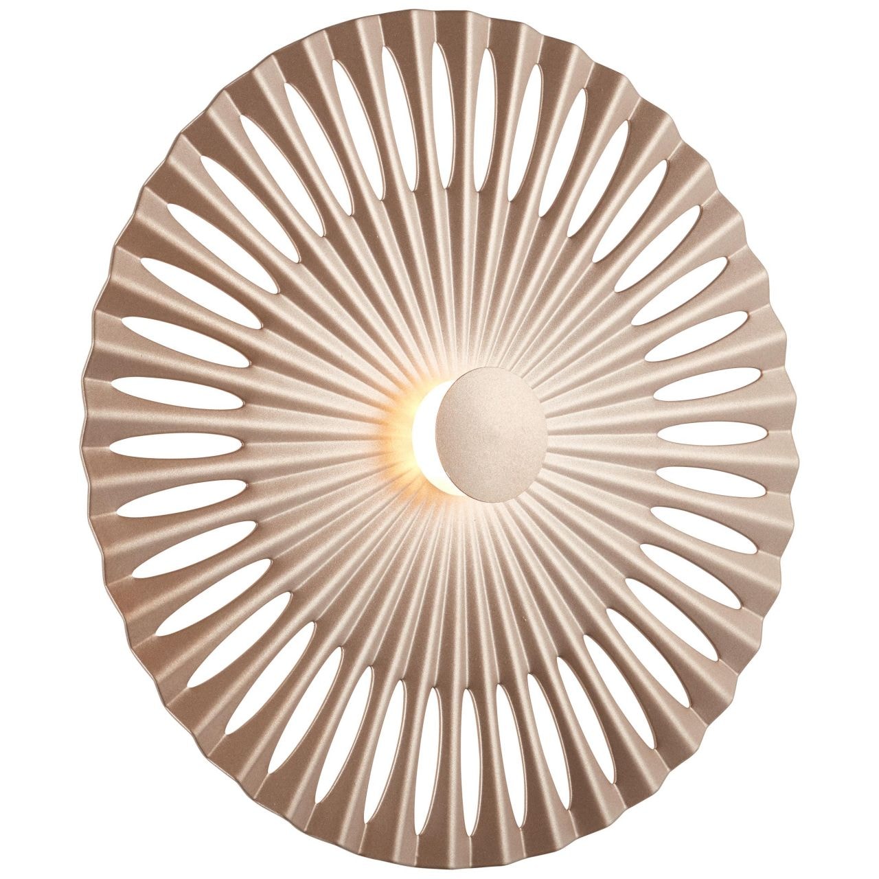 Brilliant LED Wandleuchte »Phinx«, 1 flammig-flammig, Ø 32 cm, dekorativer Lichteffekt, 1300 lm, warmweiß, Aluminium, braun