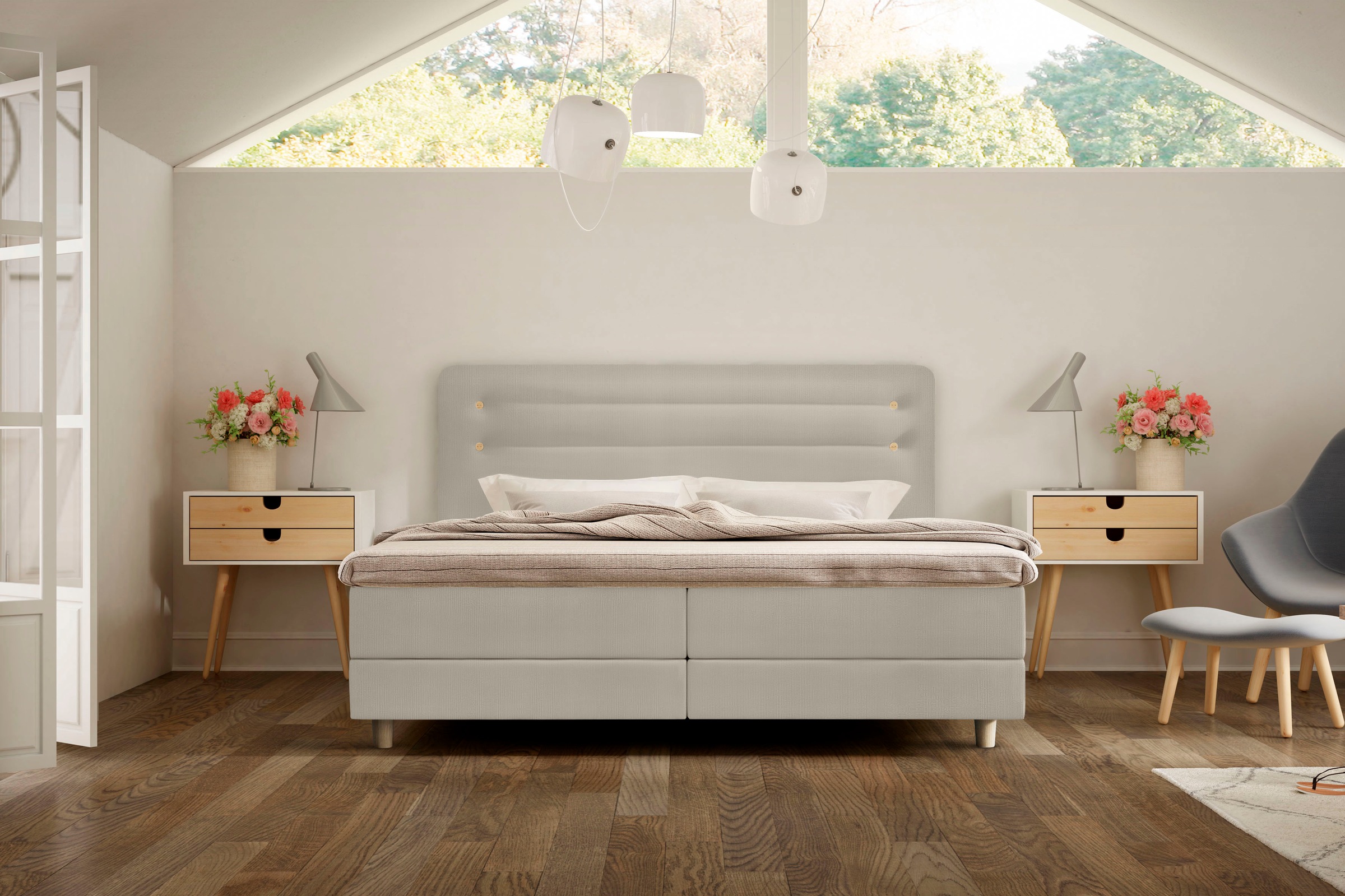 Bild von Schlaraffia Boxspringbett »Fidelio«, inkl. BULTEX® Topper, Holzfuß in Eiche