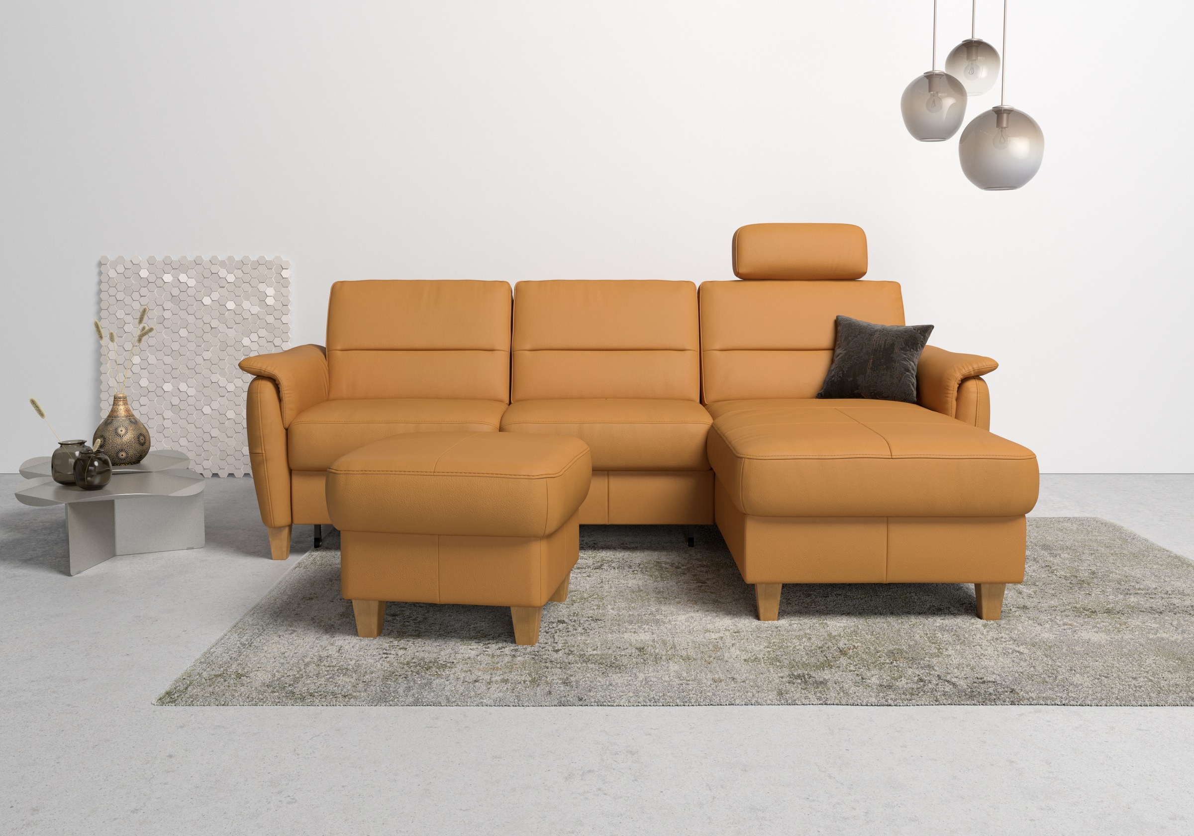 Home affaire Ecksofa »Palmera L-Form«, Federkern, wahlweise mit Bettfunktion und mit/ohne Bettkasten