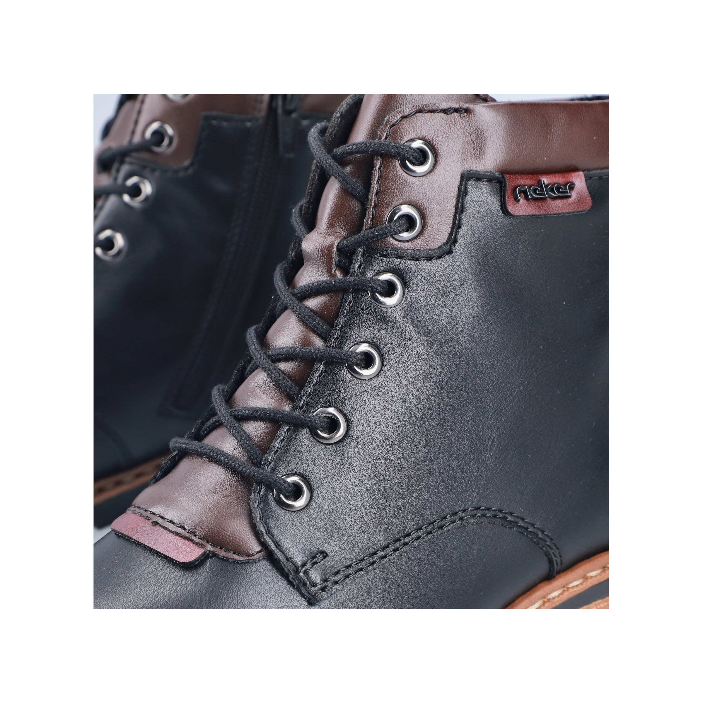 Rieker Schnürstiefelette  Schnürboots, Herbst-Stiefelette in mehrfarbiger Optik