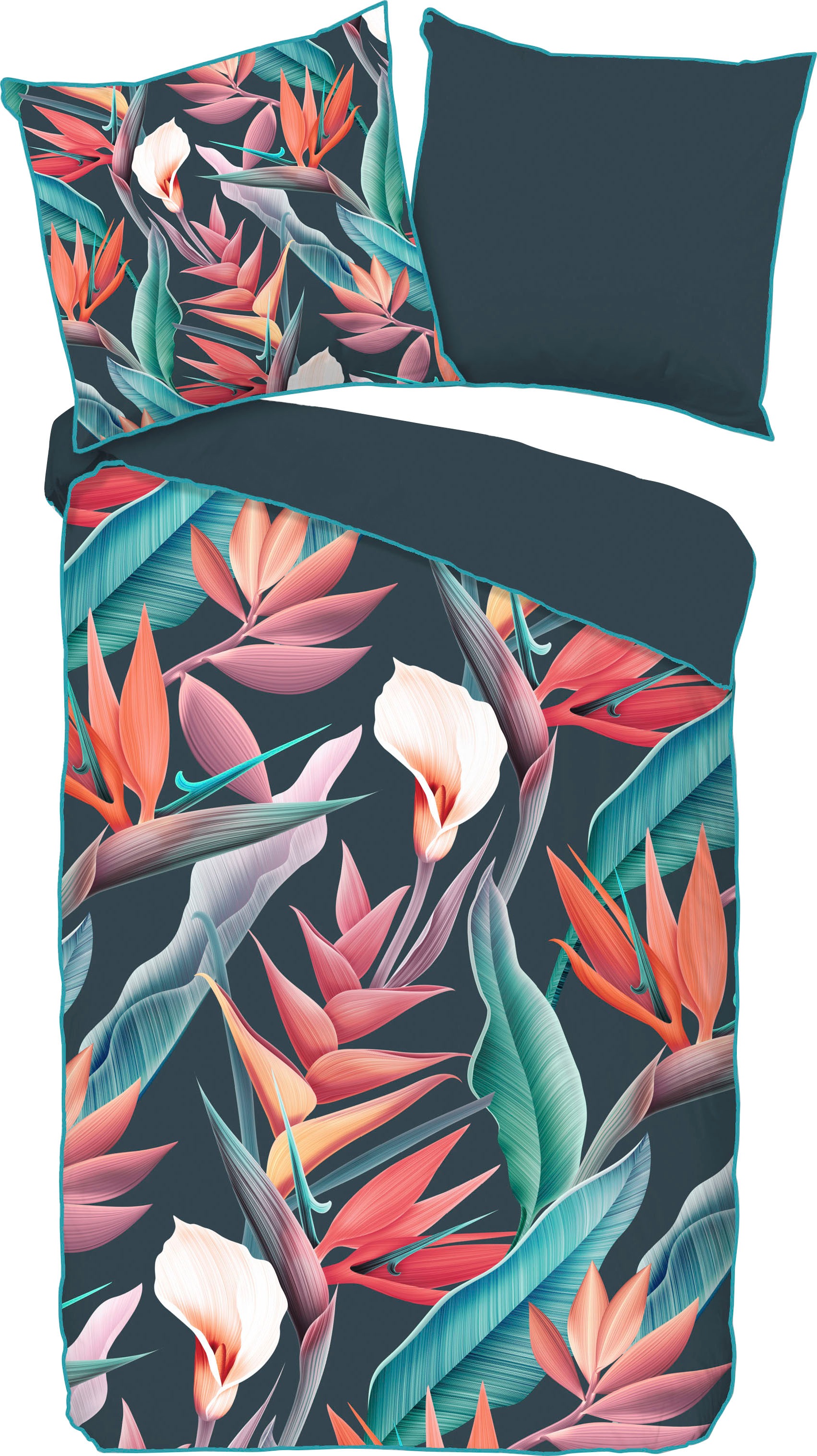 Descanso Bettwäsche »Chloe« 3 Stk. tlg. Baumwolle, Satin, 135x200, Biese, R günstig online kaufen