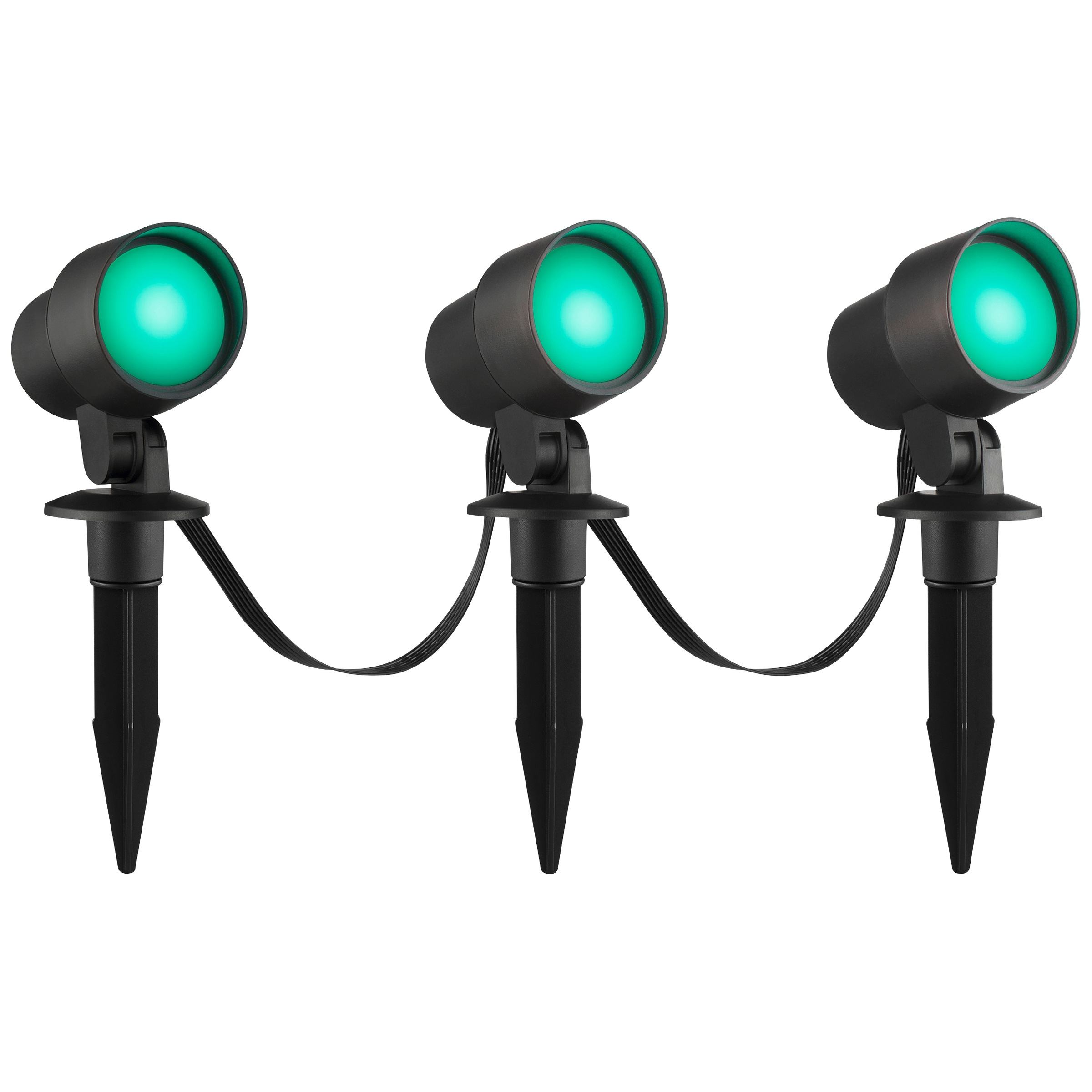 Brilliant LED Gartenleuchte »Kamara« LED-Modul 3 Stk. RGB | warmweiß - kaltweiß LED Gartenspieß Set, dimmbar, RGB, CCT, IP44, schwarz, App steuerbar