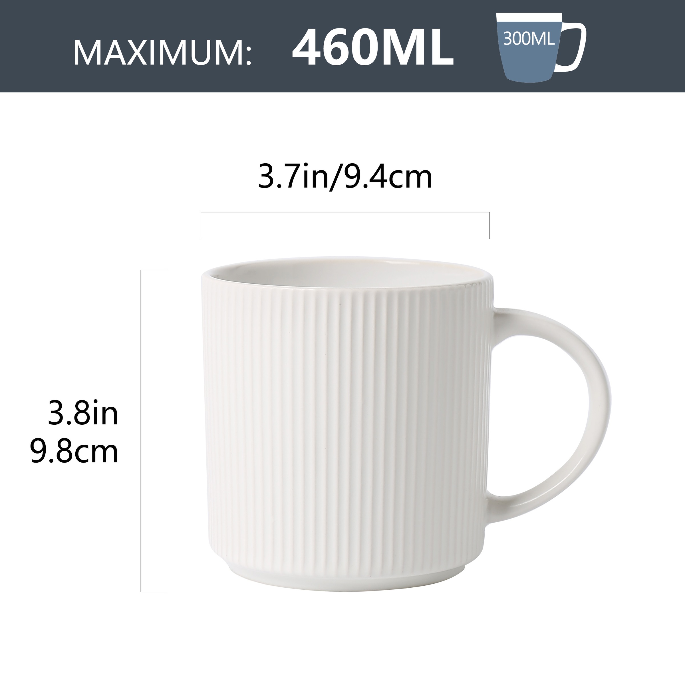 my home Becher »Kaffeebecher Loik, 6er Set«, (Set, 6 tlg.), spülmaschinenfest und mikrowellengeeignet, 460 ml