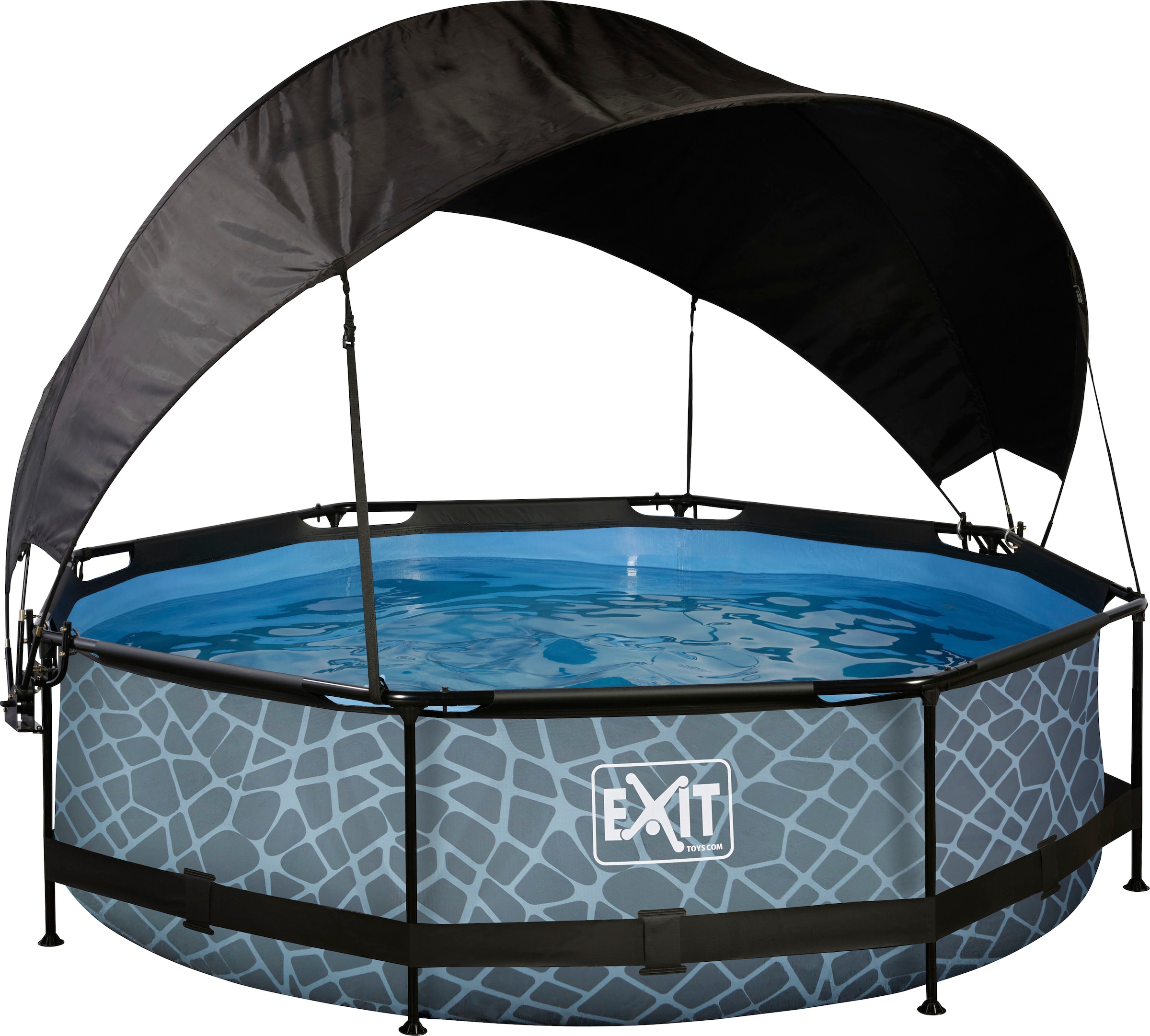 EXIT Framepool »inkl. Sonnensegel«, (Set, 4 tlg.), ØxH: 300x76 cm, mit Kartuschenfilterpumpe und Sonnensegel