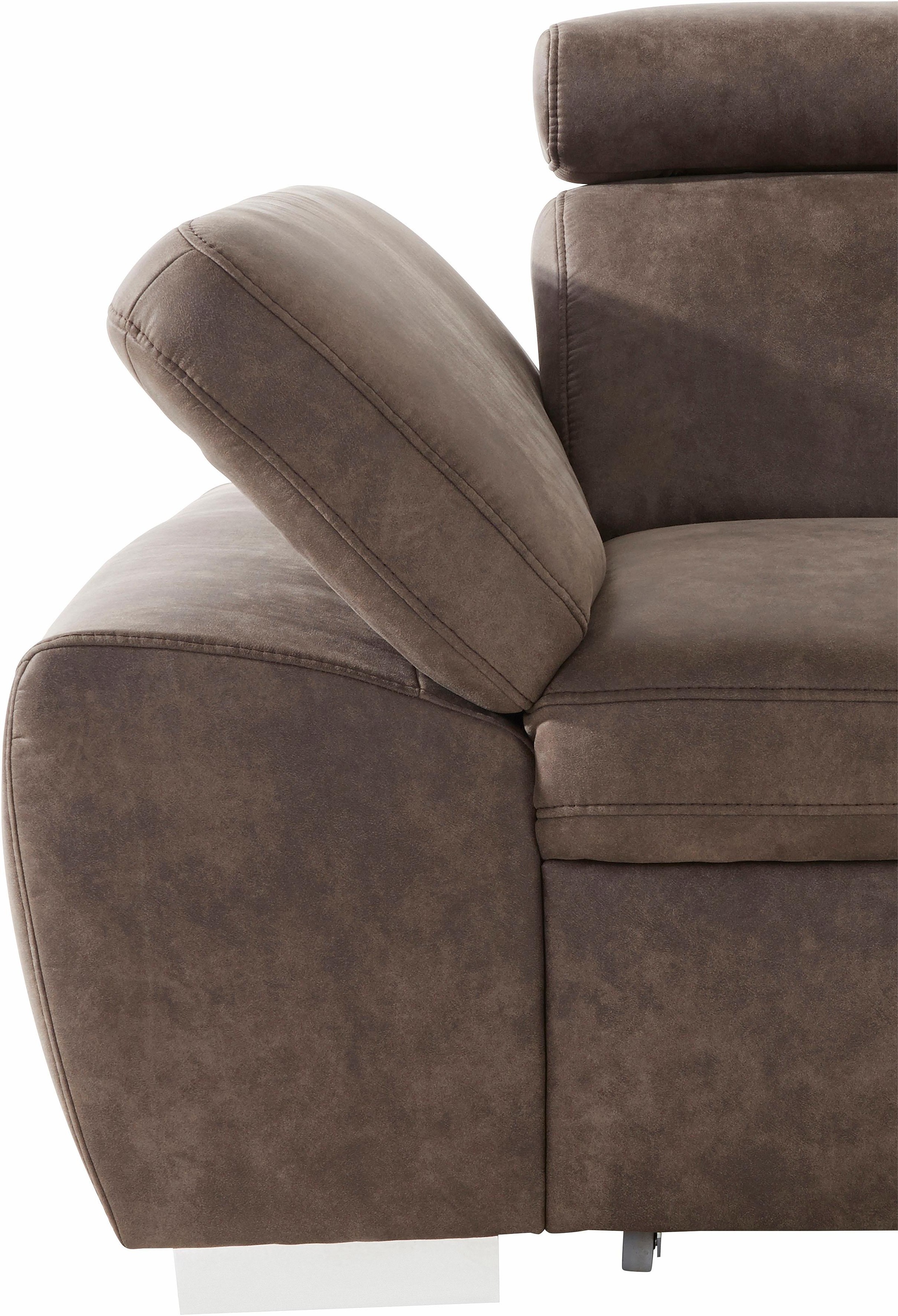 exxpo - sofa fashion Ecksofa »Spring, super bequem und komfortabel mit Armteil- und Kopfteilfunktion«, wahlweise mit Bettfunktion und Bettkasten, L-Form