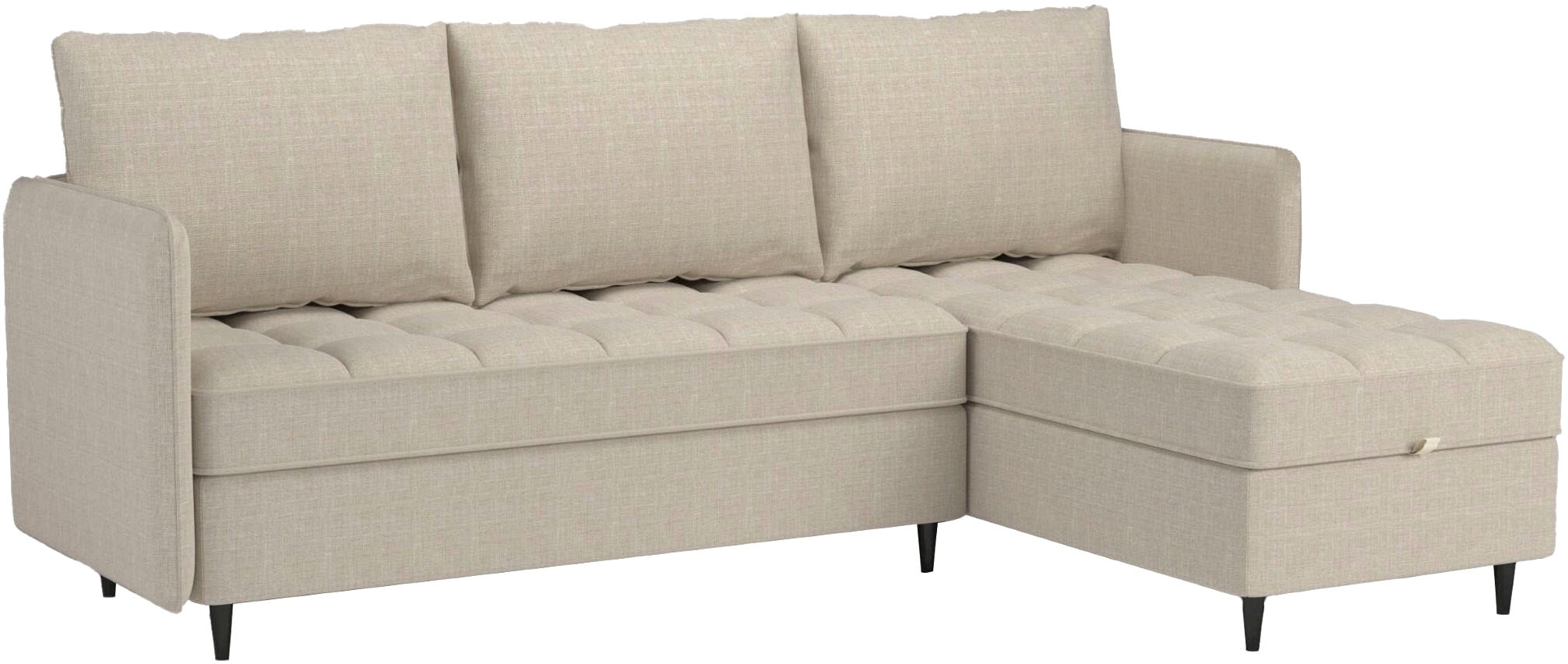 Dorel Home Ecksofa »LINDHUS, L-Form, 4 verschiedene Stellvarianten, Lounge-Sofa,«, Wohnlandschaft, mit Recamiere, großer Bettkasten, Cord, Chenille