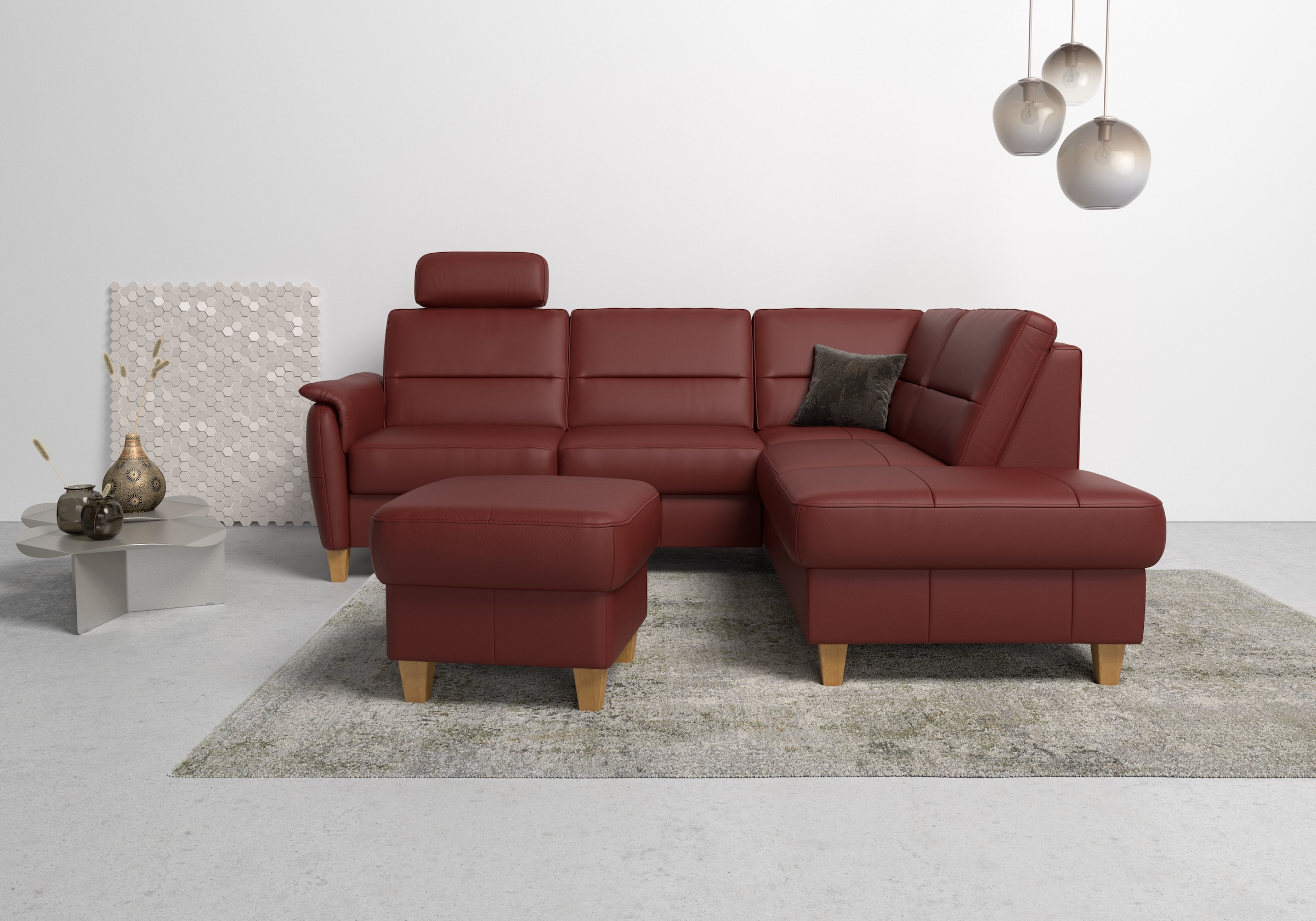 Home affaire Ecksofa »Palmera L-Form«, Federkern, wahlweise mit Bettfunktio günstig online kaufen