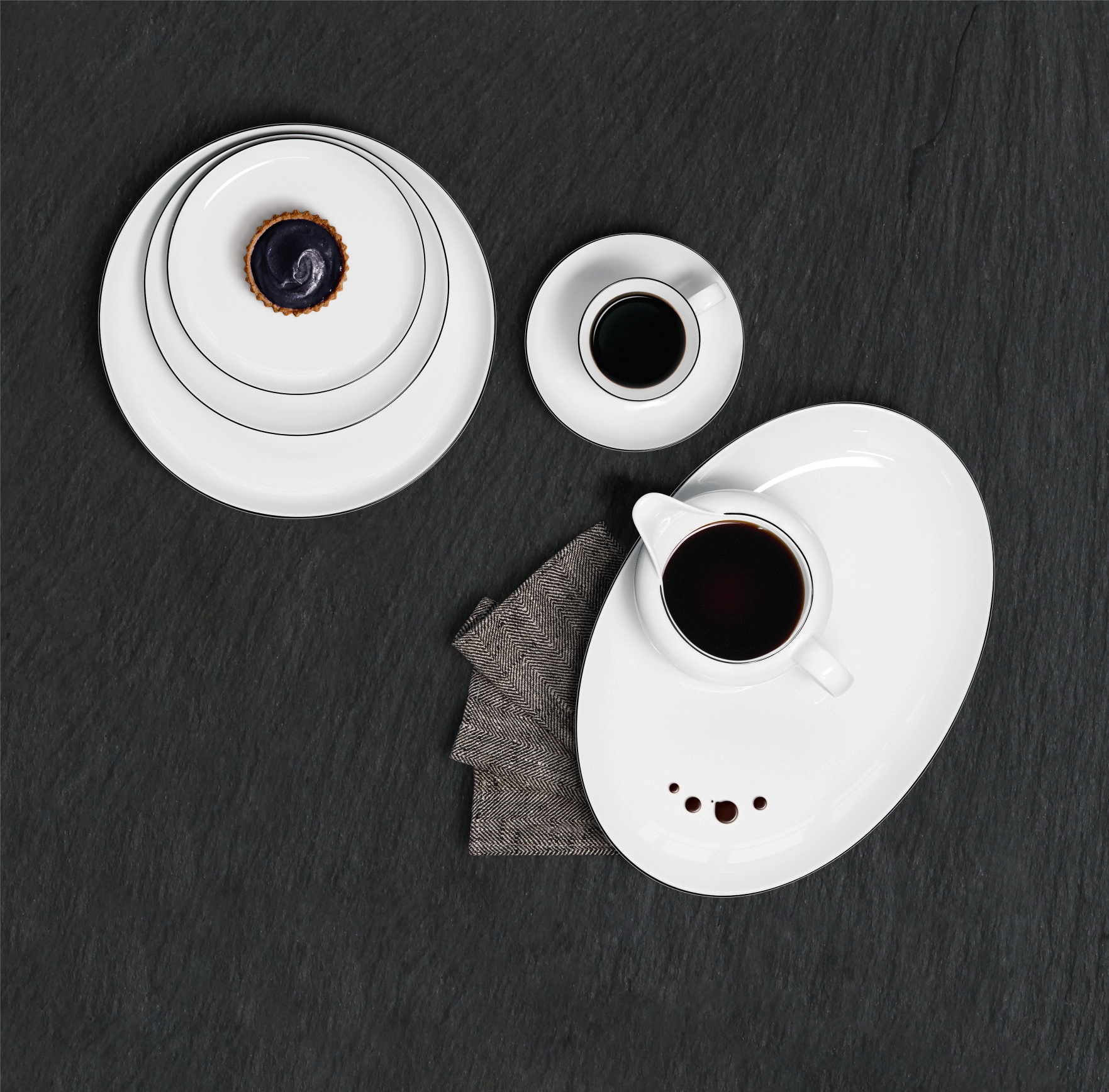 Seltmann Weiden Sauciere »Lido Black Line«, 1 tlg., aus Porzellan, Schale, günstig online kaufen