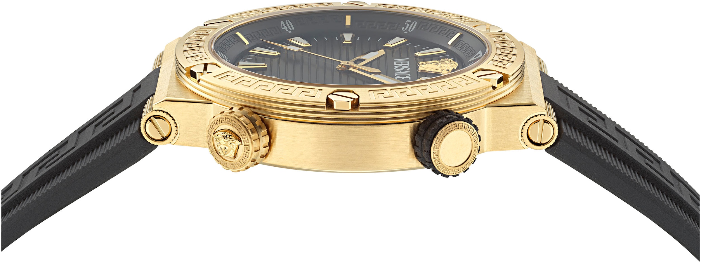 Versace Chronograph »GRECA LOGO DIVER«, Quarzuhr, Armbanduhr, Herrenuhr, Datum, Stoppfunktion, Swiss Made