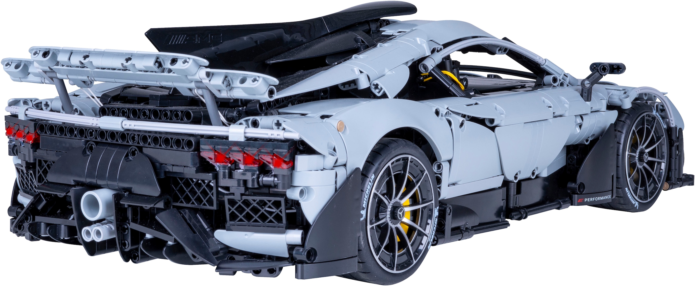Jamara RC-Auto »CaDA, Mercedes-AMG ONE 1:8 grau 2,4GHz Bricks«, (3295 tlg.), mit LED Licht