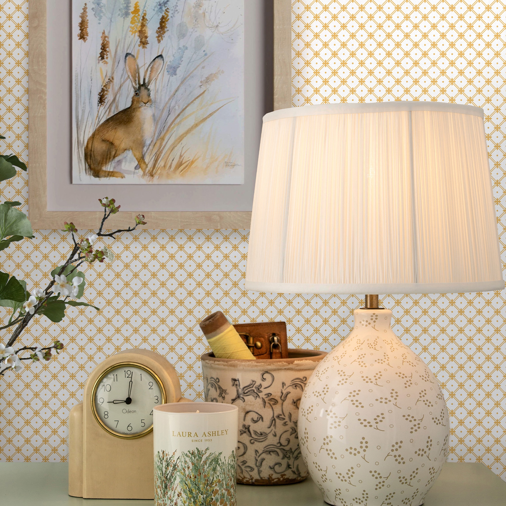LAURA ASHLEY Vliestapete »Wickerwork« floral texturiert 10mx52cm
