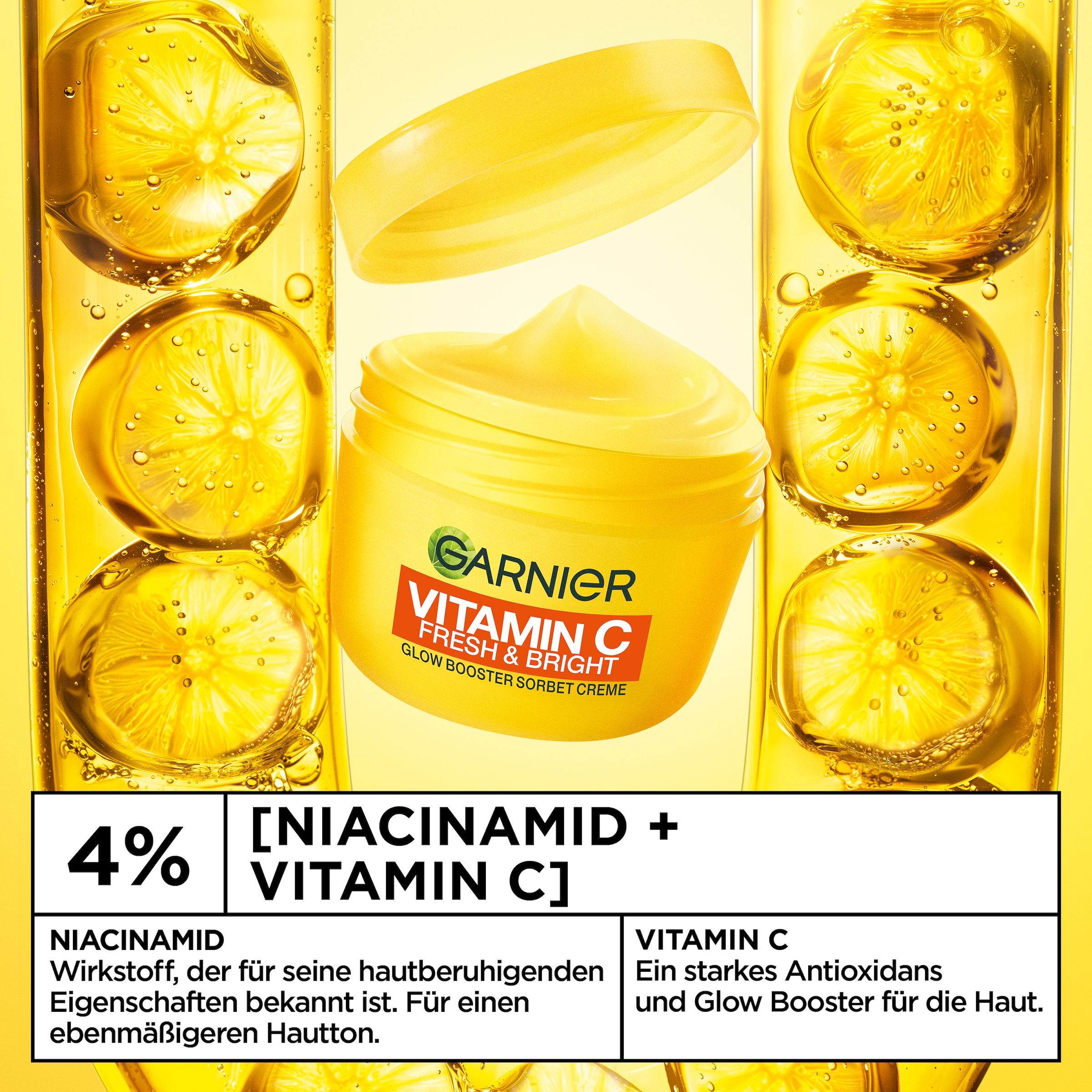 GARNIER Tagescreme »VITAMIN C FRESH & BRIGHT GLOW BOOSTER SORBET CREME«