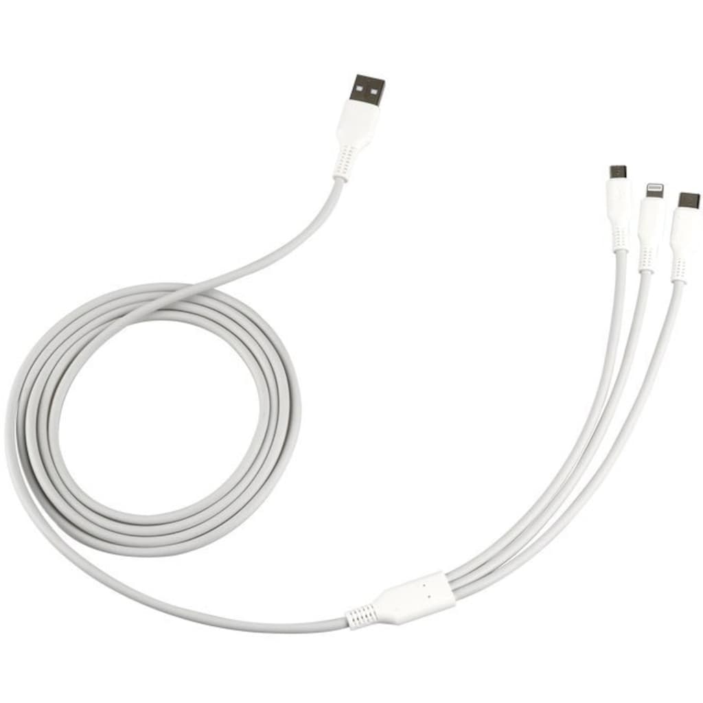 Hanseatic Smartphone-Kabel, multifunktionelles 3 in1 Ladekabel, USB-C, Micro-USB, IP Anschluß